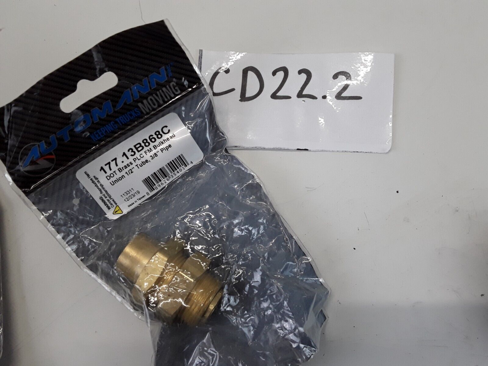 Brass PLC FM Bulkhead Union 1/2 Tube X 3/8in Pipe For Air Hose Fitting Connector - HotCarParts