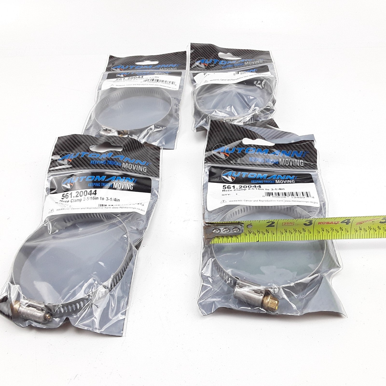 Automann 561.20044 Hose Clamp Assembly 2-5/16 in to 3-1/4 in Set of 4 Clamps