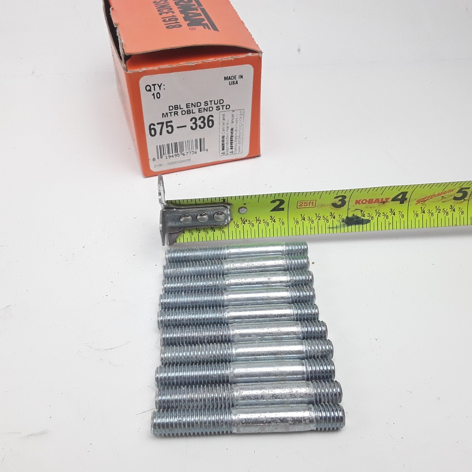 Dorman 675-336 Double Ended Stud Metal M8-1.25 x 24mm & M8-1.25 x 10mm Set of 10