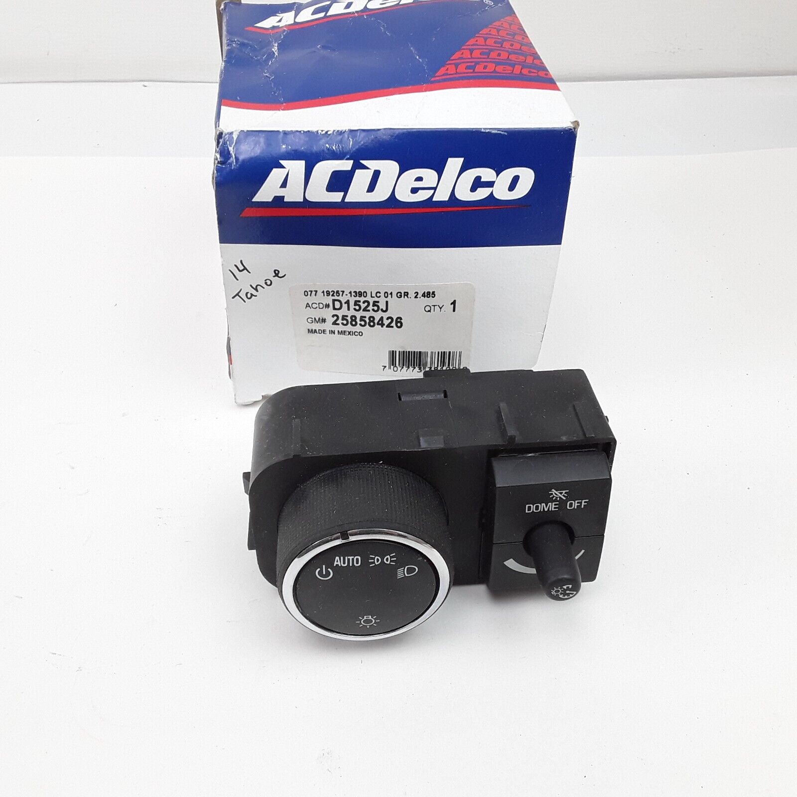 ACDelco D1525J Ebony Headlamp Instrument Panel Dimmer and Dome Lamp Switch