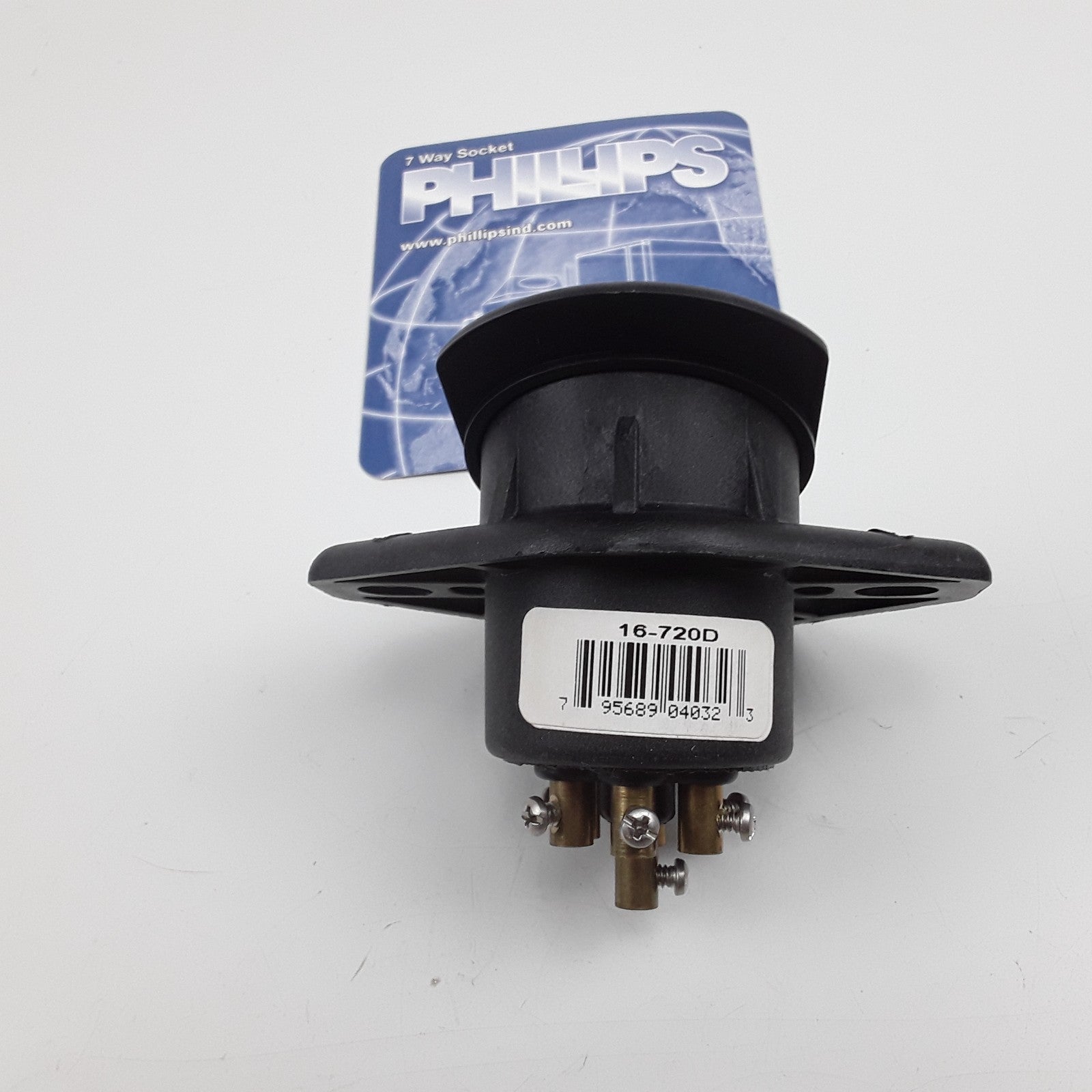 Philips 16-720 Trailer Receptacle Socket - 2 Holes Wire Insertion Split Pin