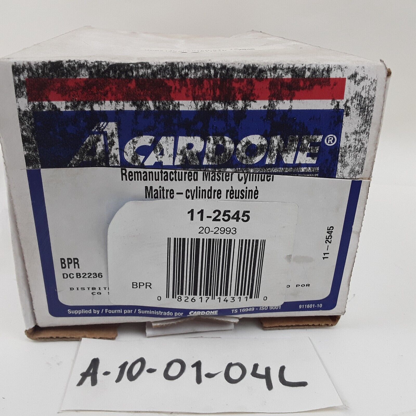 Cardone 11-2545 Brake Master Cylinder Reman For 1990-1993 Acura Integra