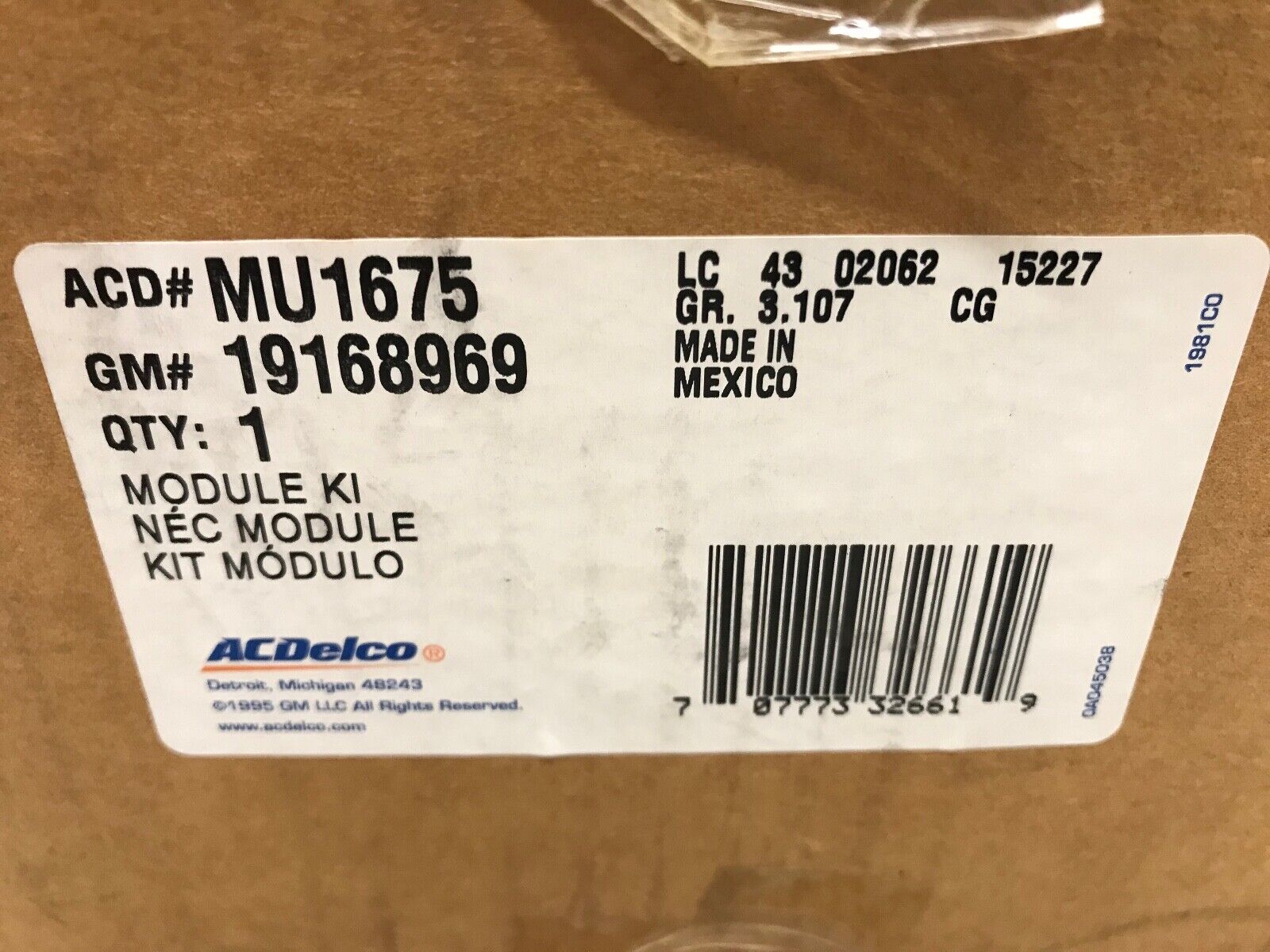 Fuel Pump and Sender Assembly ACDelco Original Equipment MU1675 GM 19168969 - HotCarParts