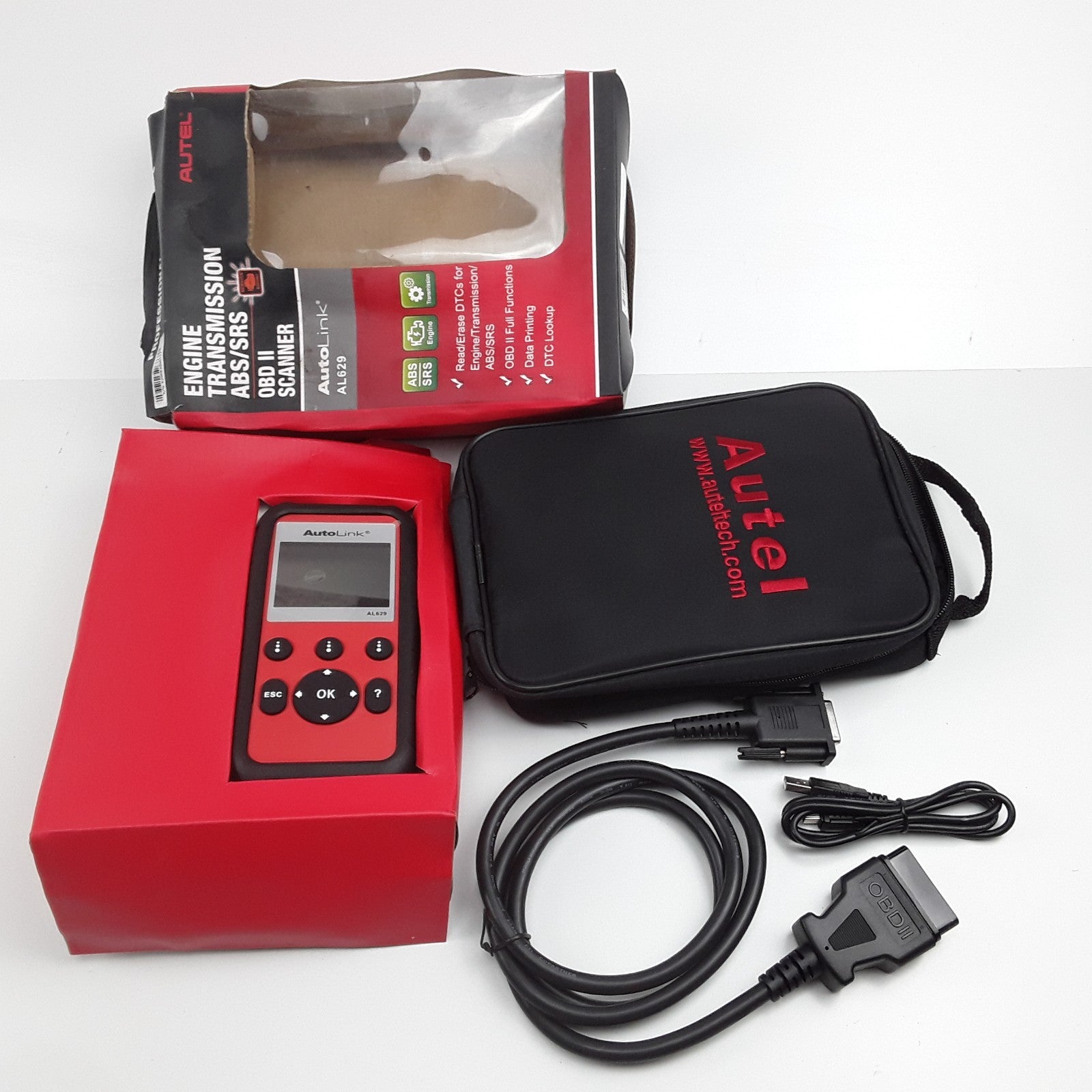 Autel Autolink AL629 ABS/SRS Engine Transmission OBD II Scanner Data Printing