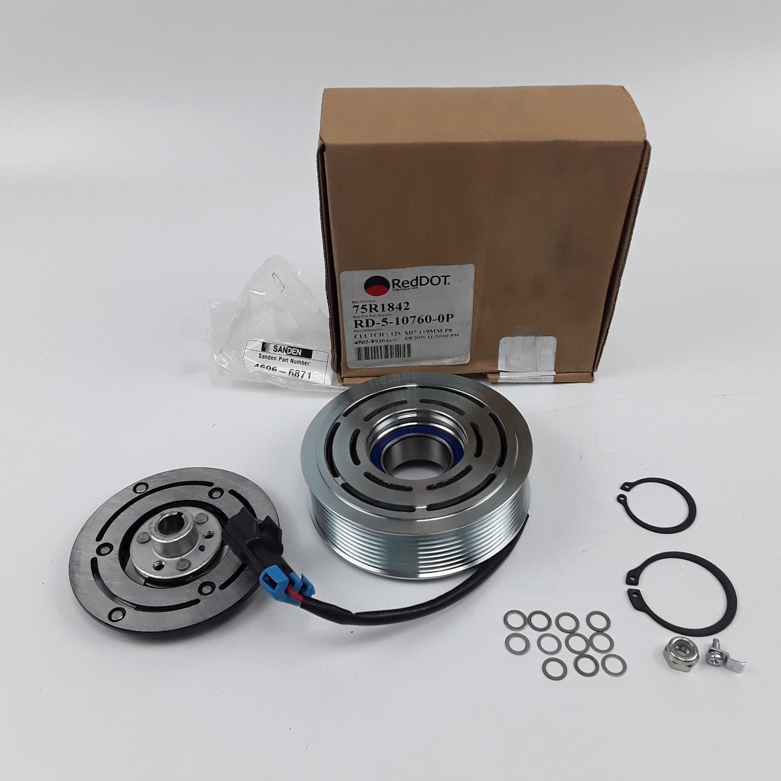 Red Dot 75R1842 A/C Compressor Clutch Assembly 12V 119mm Heavy Duty