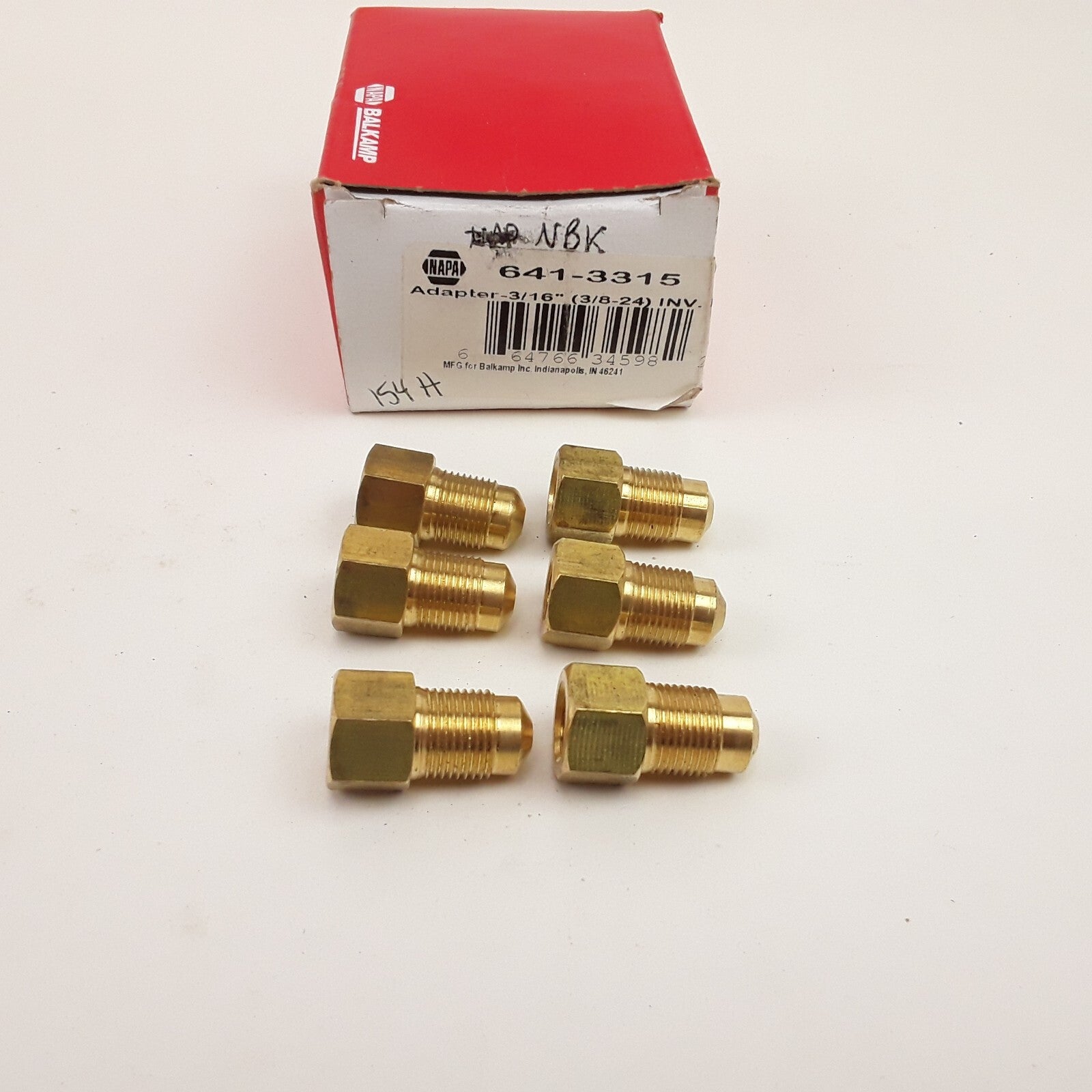 Set of 6 Car Truck Brass Adapter, Female(3/8-24 Inverted), Male(M12x1.0 Bubble)