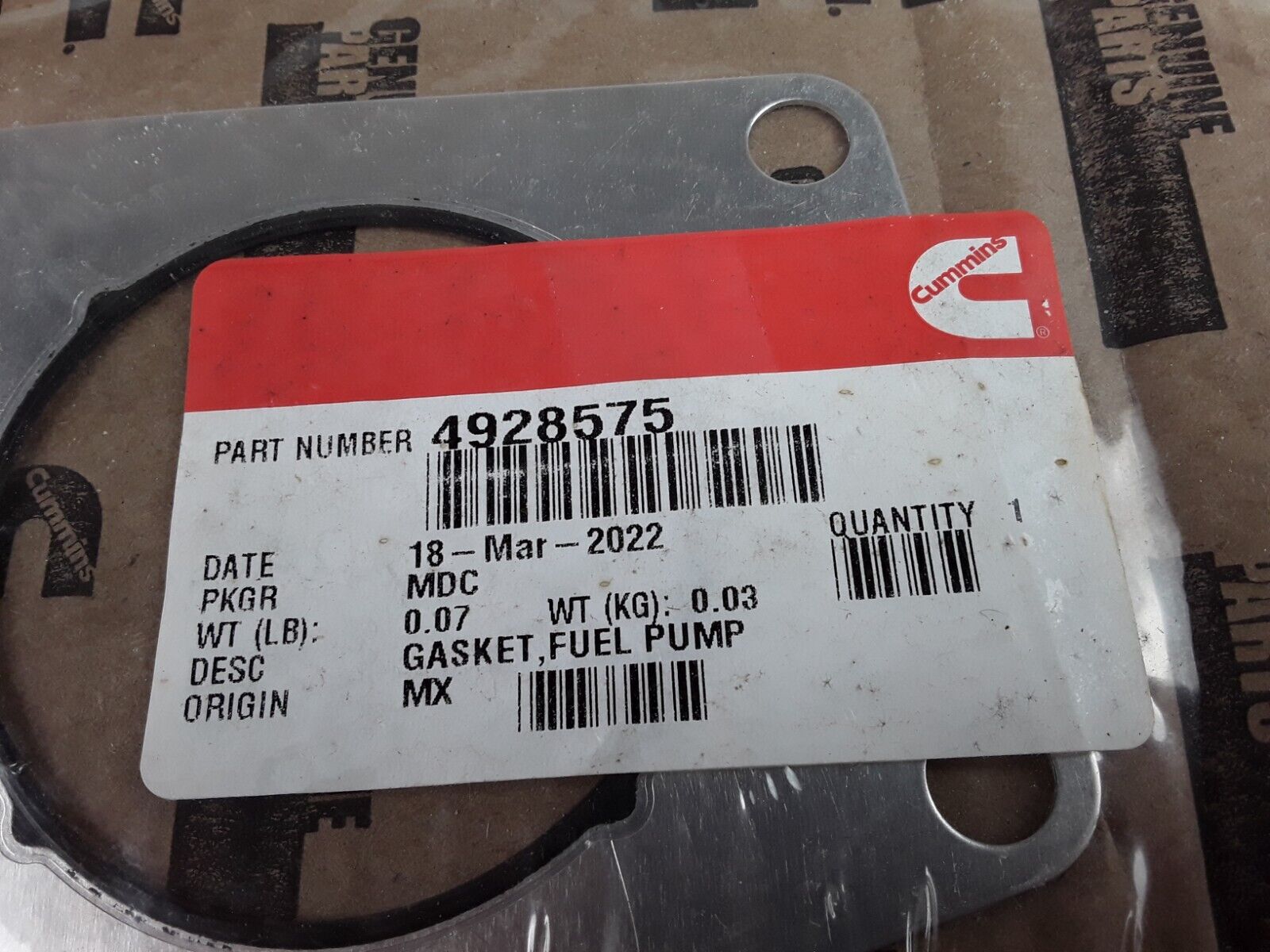 OEM Cummins 4928575 Fuel Pump Gasket Engine Parts Fits 6C QSL ISL9 ISC 8.9 G8.3 - HotCarParts