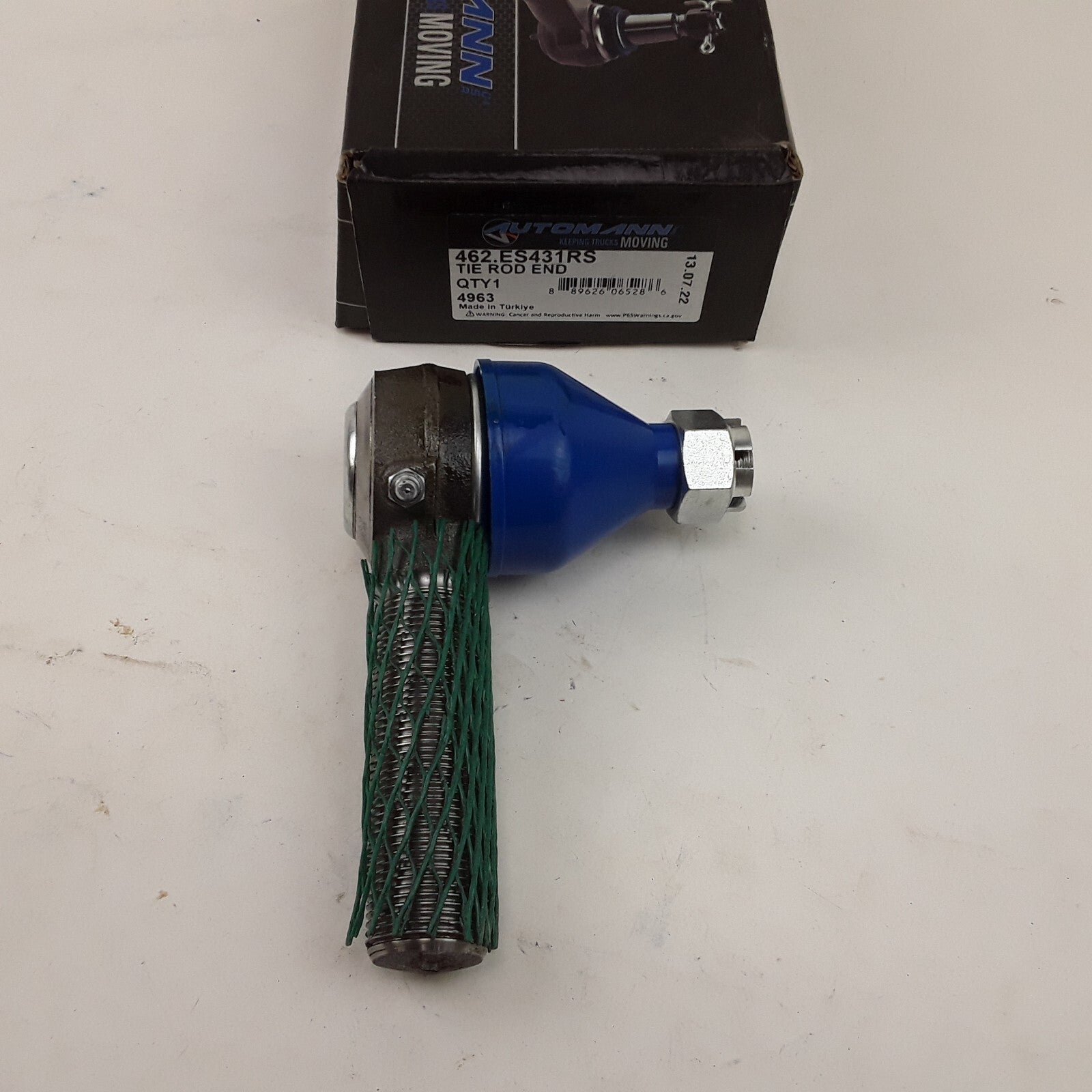Automann 462.ES431RS Tie Rod End Assembly Black Blue Left Hand Threaded