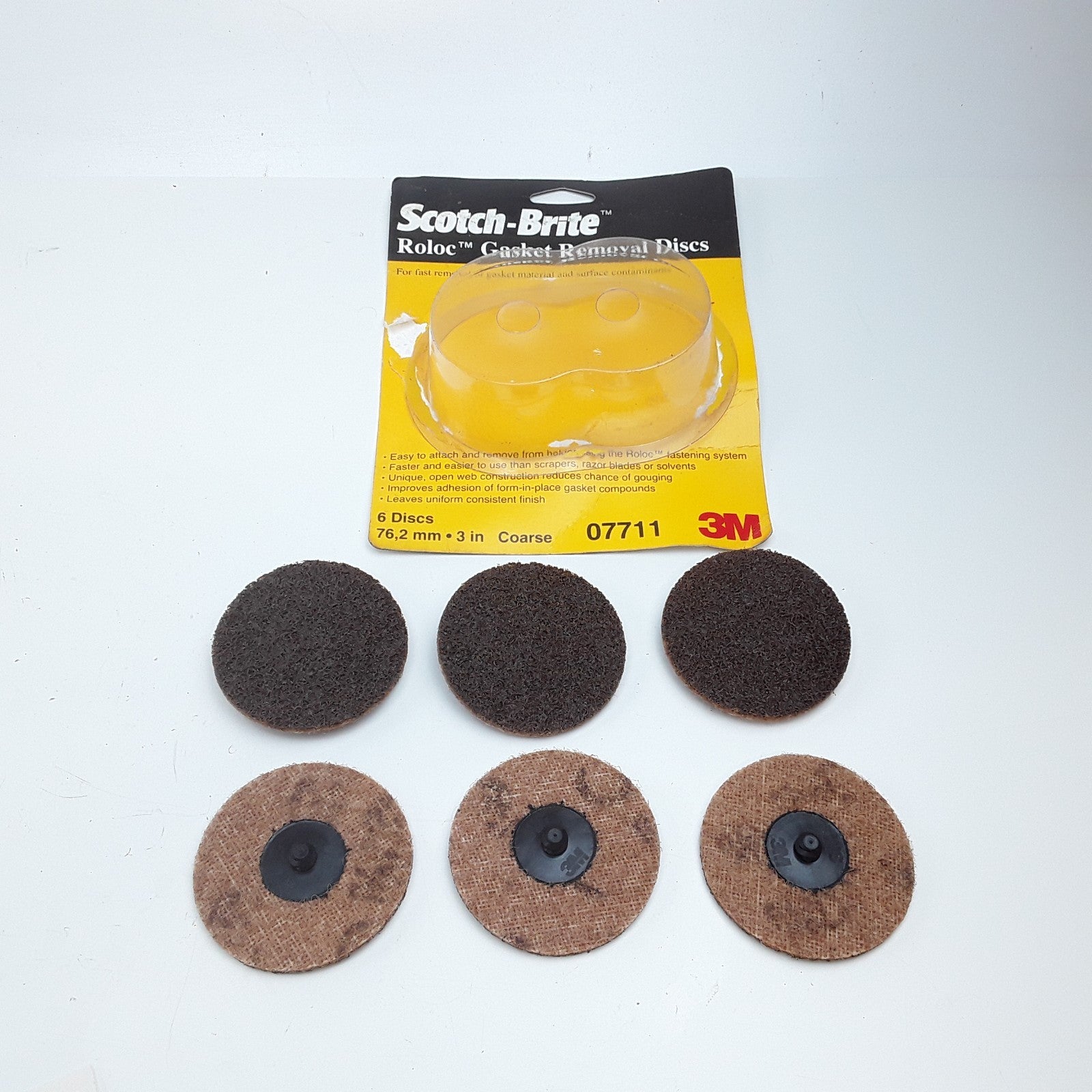3M Scotch Brite 07711 Roloc Gasket Removal Disc 3in 6 Discs Heavy Duty