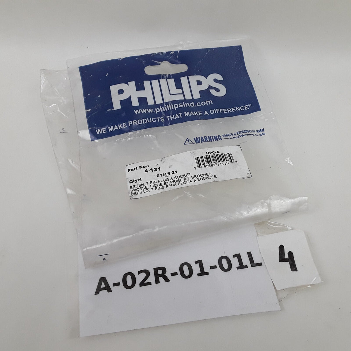 Phillips Industries 4-121 Car 7-Way Plug & Socket Brush Stainless Steel Bristles