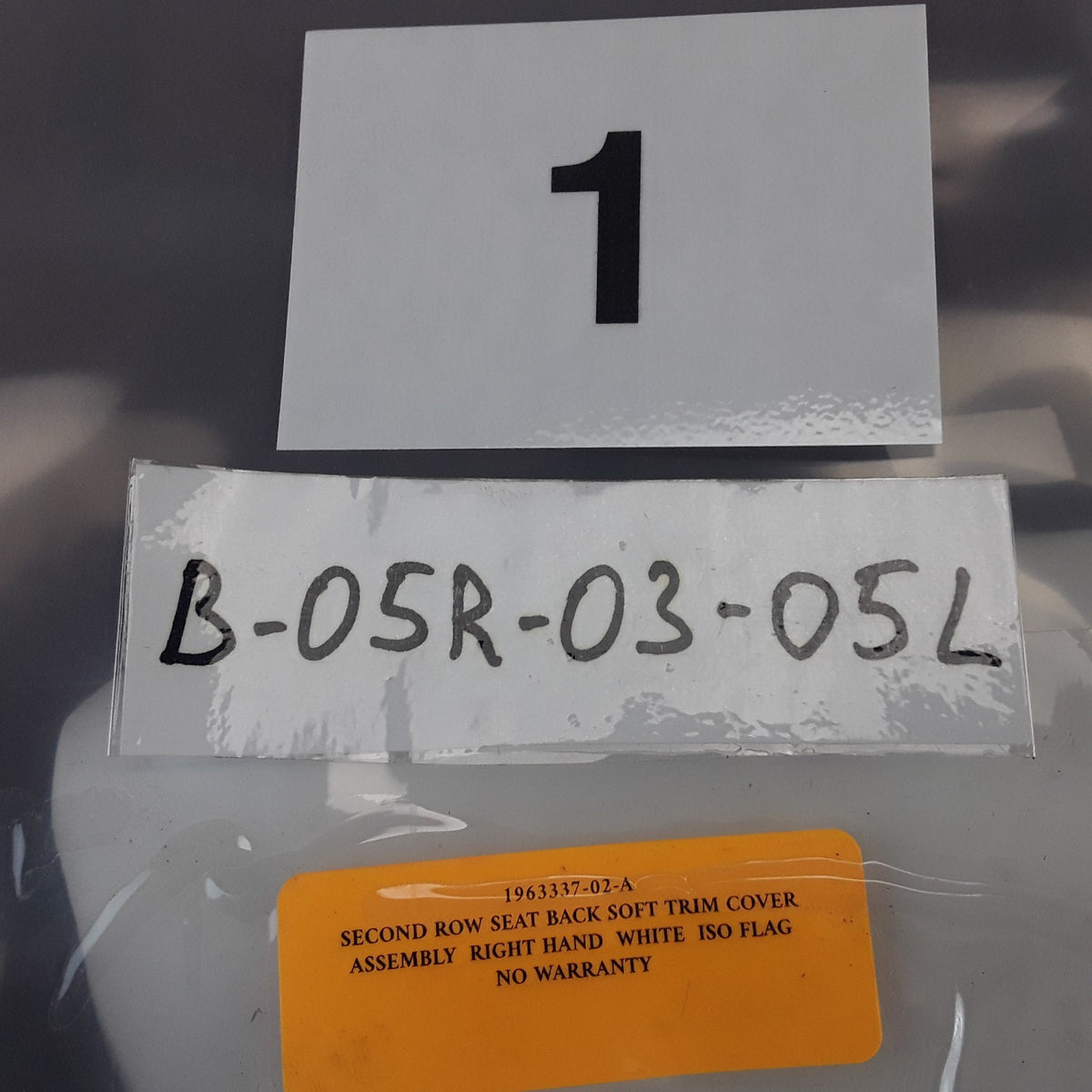1963337-02-A Right White ISO Flag 2nd Row Seat Back Cover For Tesla Model Y OEM