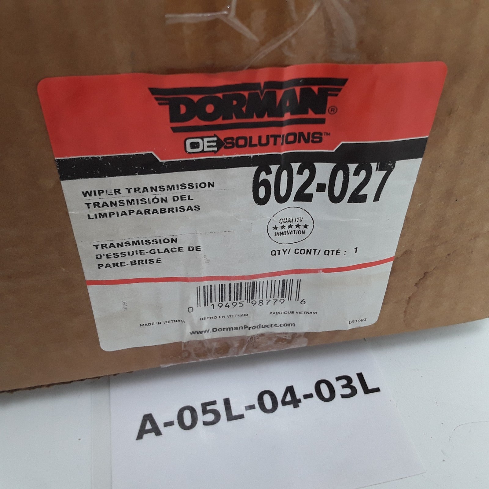 Dorman 602-027 Windshield Wiper Transmission Fits Cadillac CTS (2008 2009-2015)