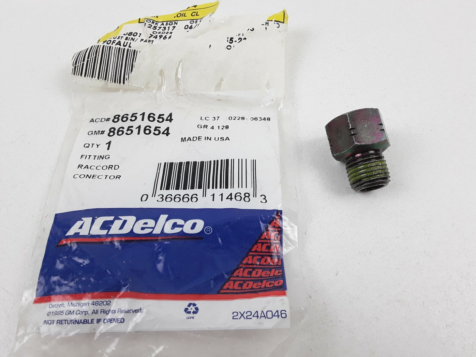 OEM ACDelco GM Automatic Transmission Oil Cooler End Fitting for Buick Cadillac