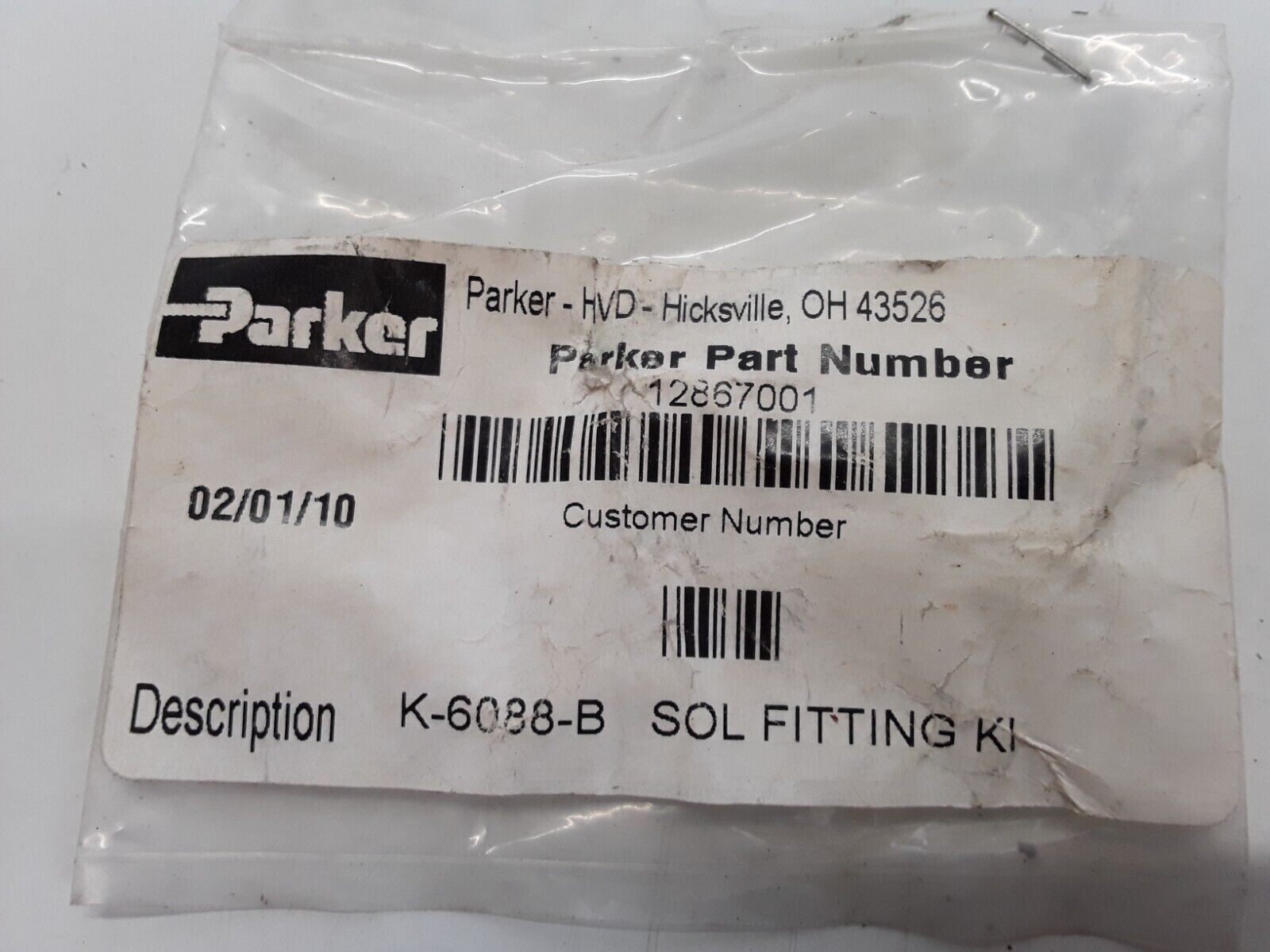 12867001 Parker Hydraulic Directional Control Valve Fitting Kit K-6088-B - HotCarParts