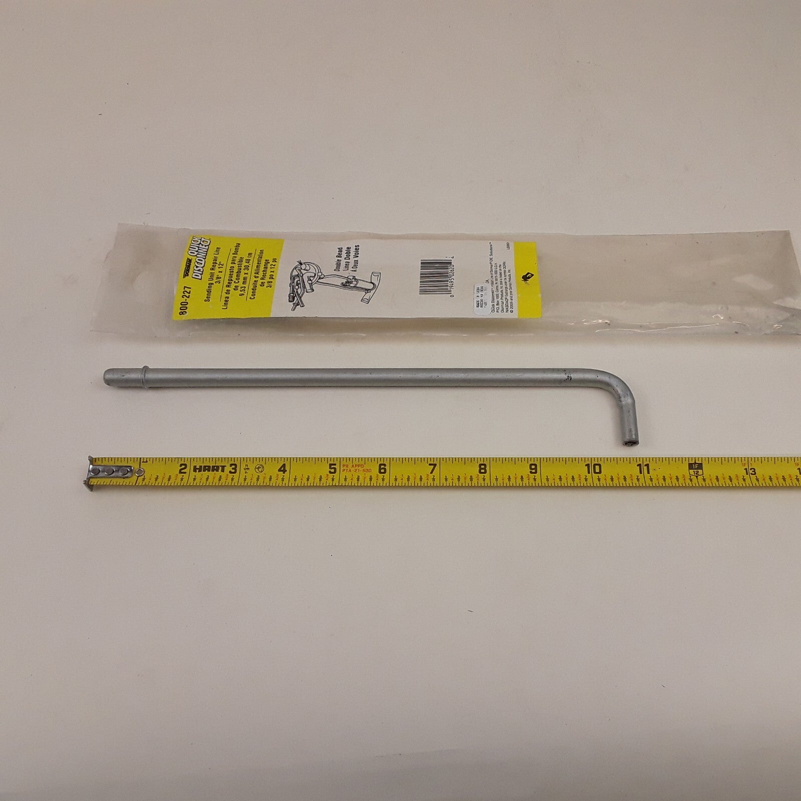 Dorman 800-227 Fuel Repair Line 90 Degree End 3/8in. x 12in. Double Bead Line