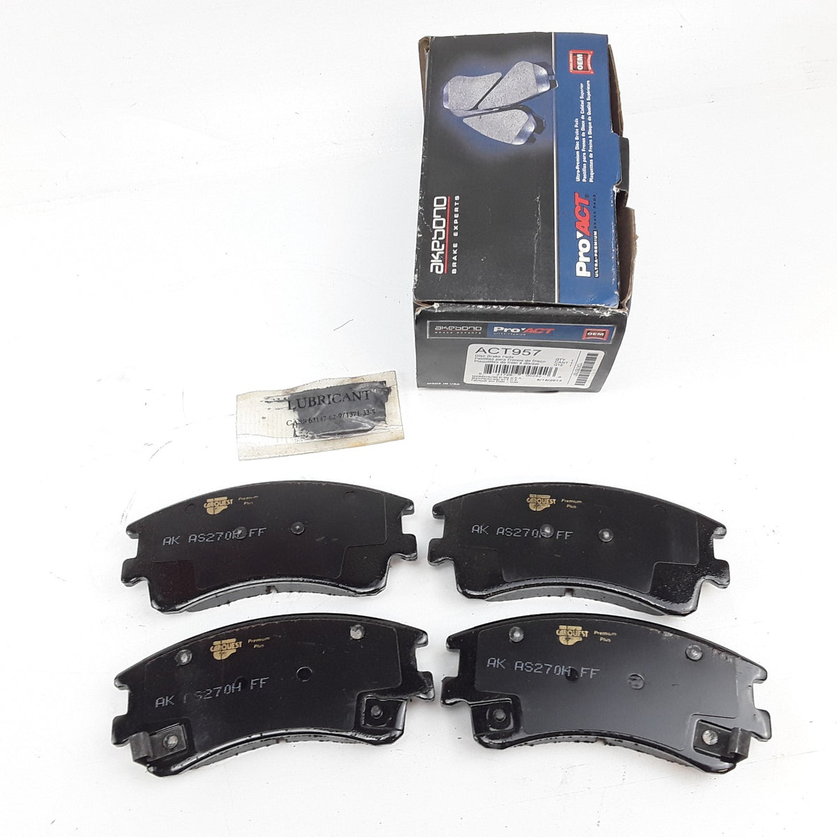 Akebono ACT957 Front Ceramic Disc Brake Pad Kit Fits Mazda 6 (2003 2004 2005)
