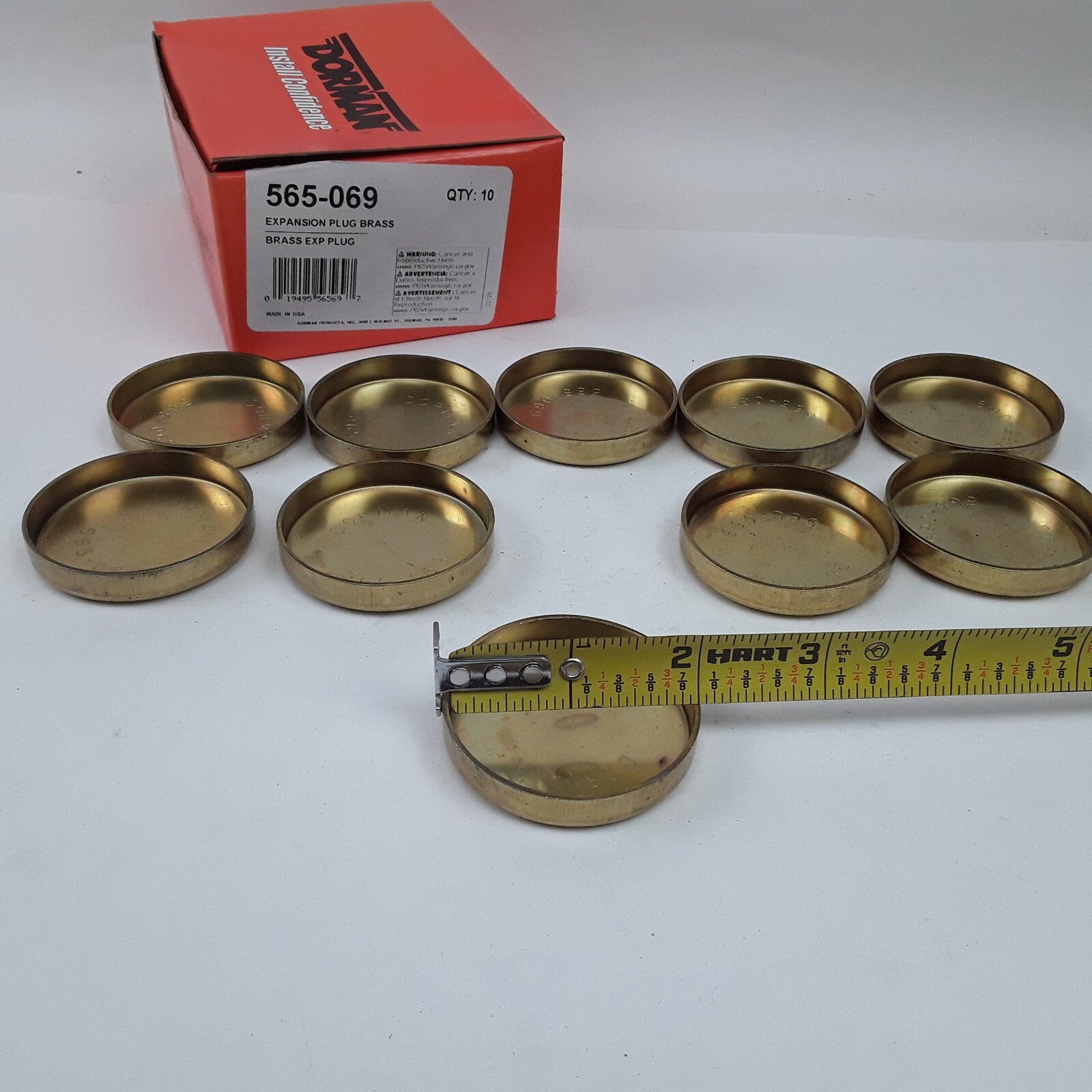 Set 10 Engine Core Brass Cup Expansion Plug 2 In SC Height Fits Dodge Buick Jeep