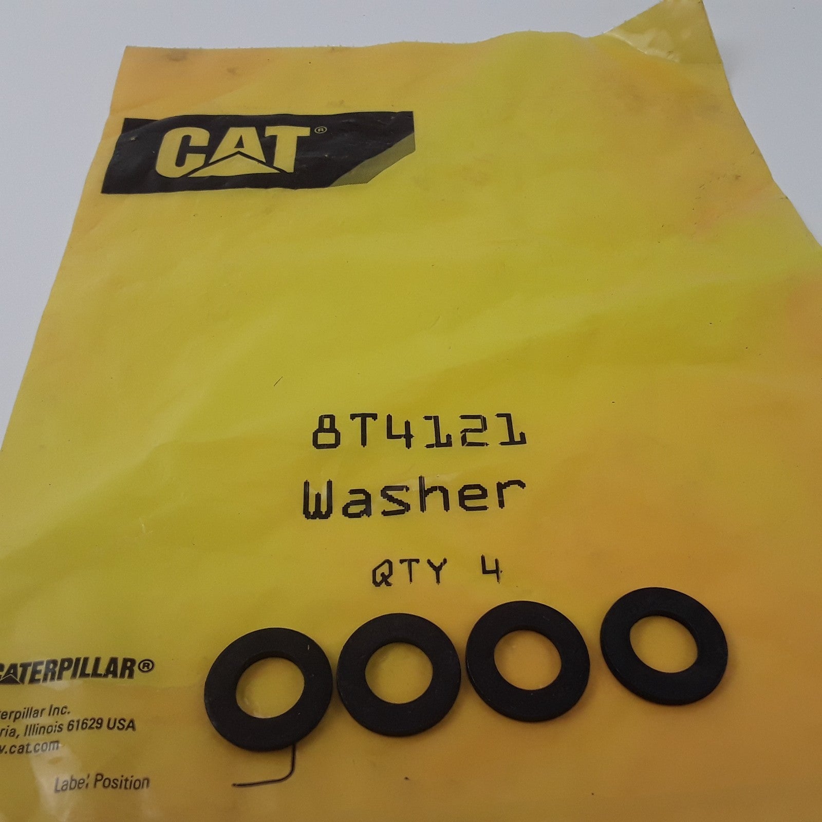 Caterpillar Fits Cat 8T4121 Washer Black Heavy Duty 4 Pieces