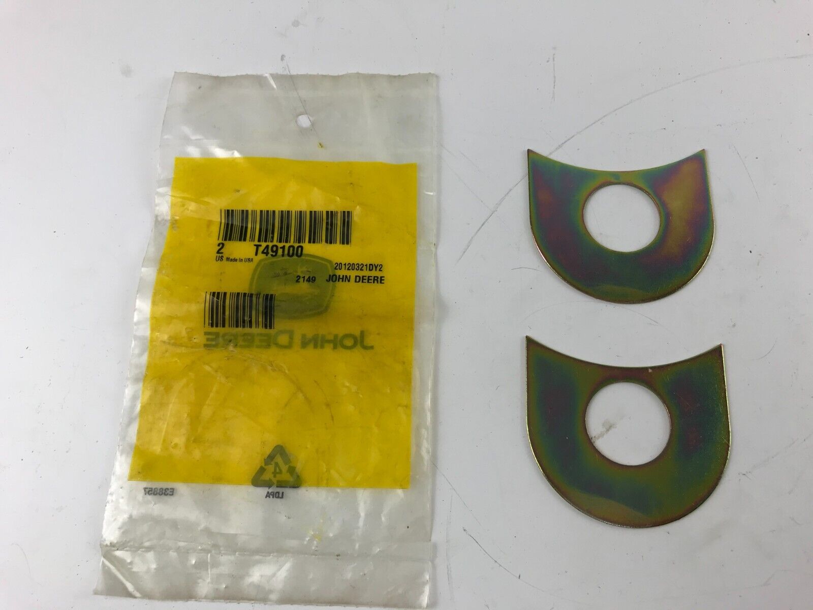 2 PCS. - GENUINE OEM John Deere Plate T49100 FAST SHIPPING - HotCarParts