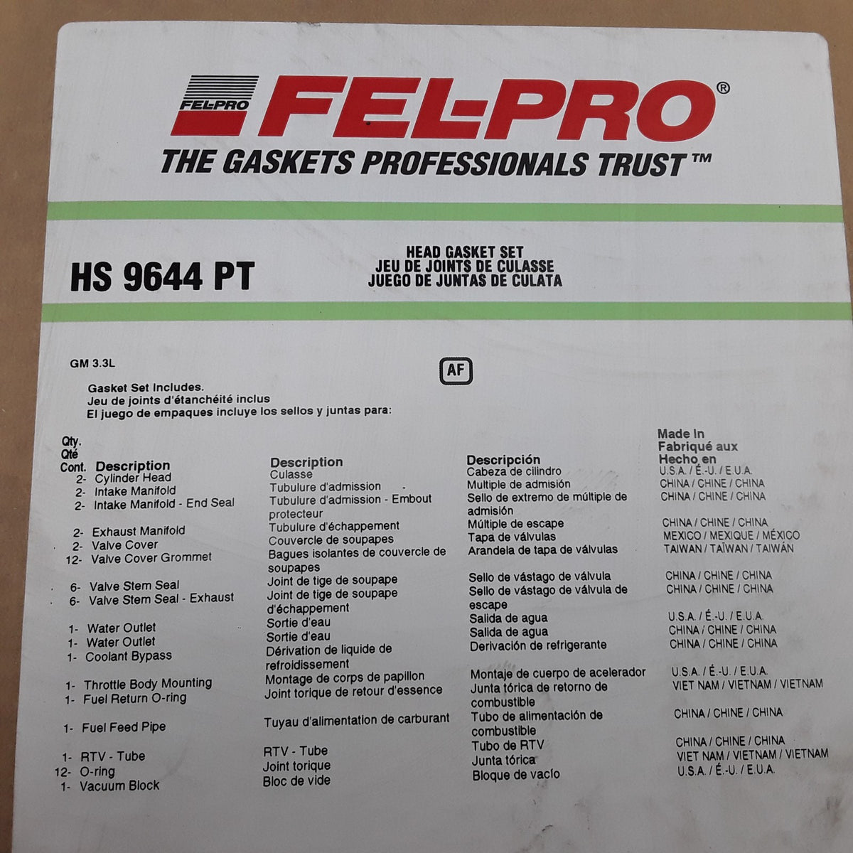 Head Gasket Set Fits Buick Century Skylark Oldsmobile Cutlass Calais (1989-1991)