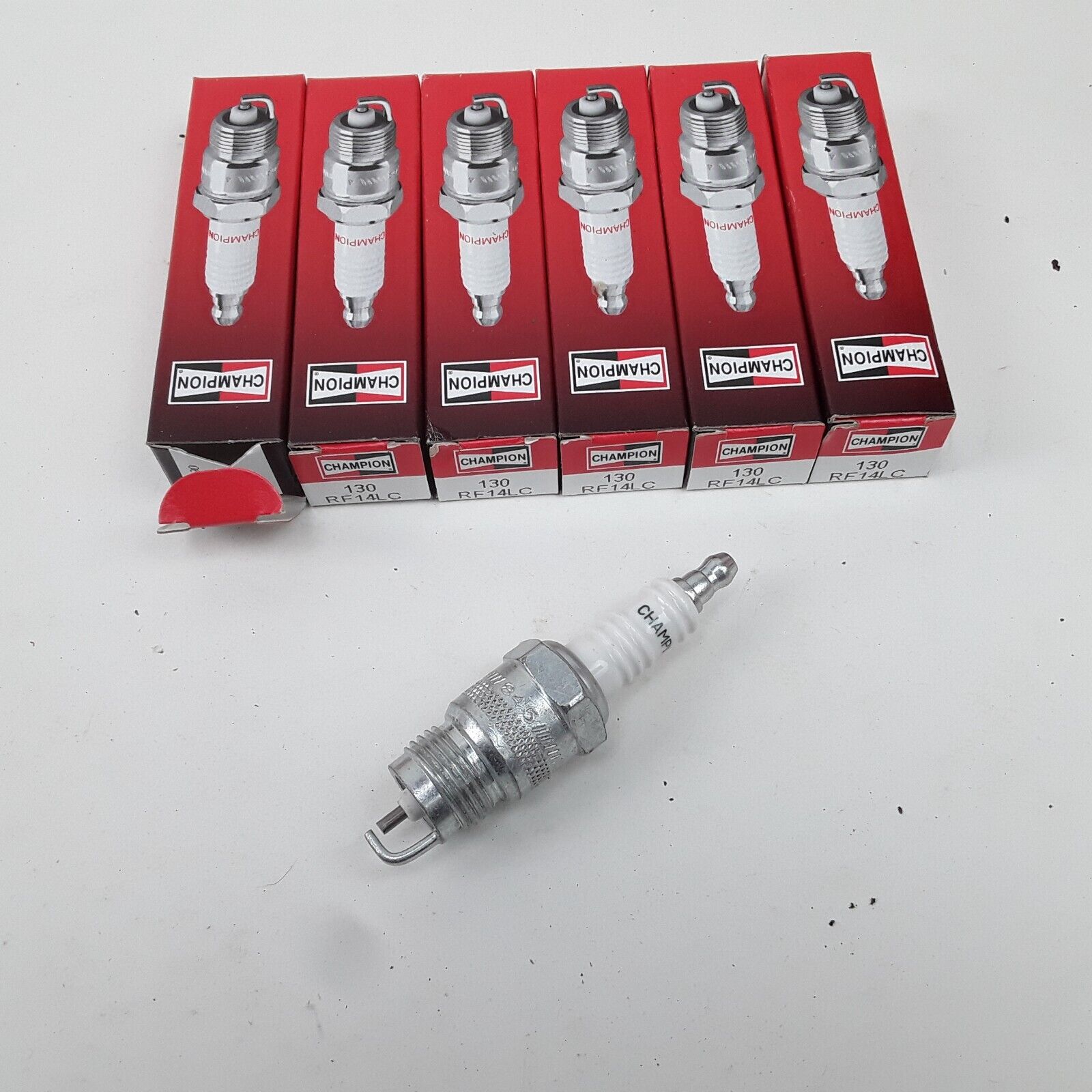 SET 6 Champion 130 RF14LC Spark Plug Fits Ford F-150 F-250 F-350 E-350 Econoline