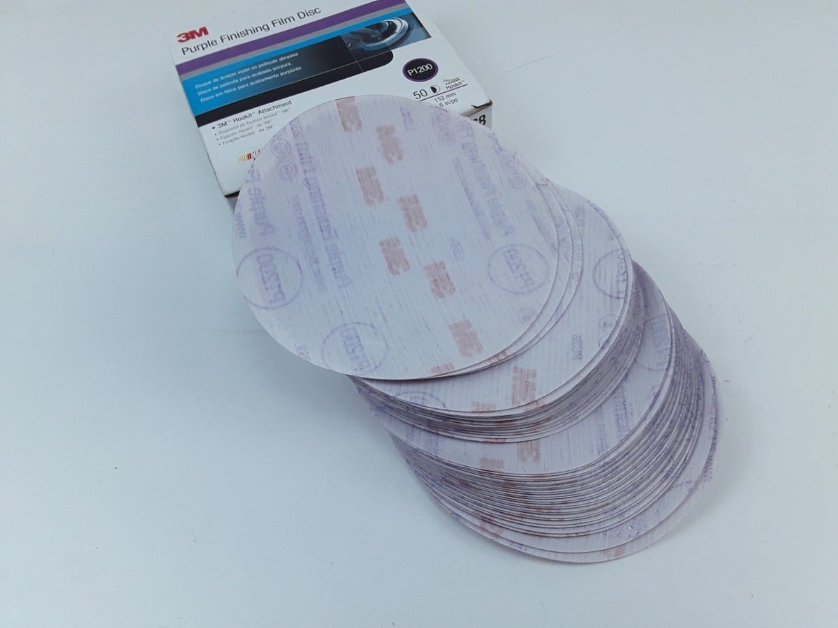 3M 30668 Purple Finishing Film Abrasive Disc 6 in 152mm P1200 Per Carton 50 Pcs