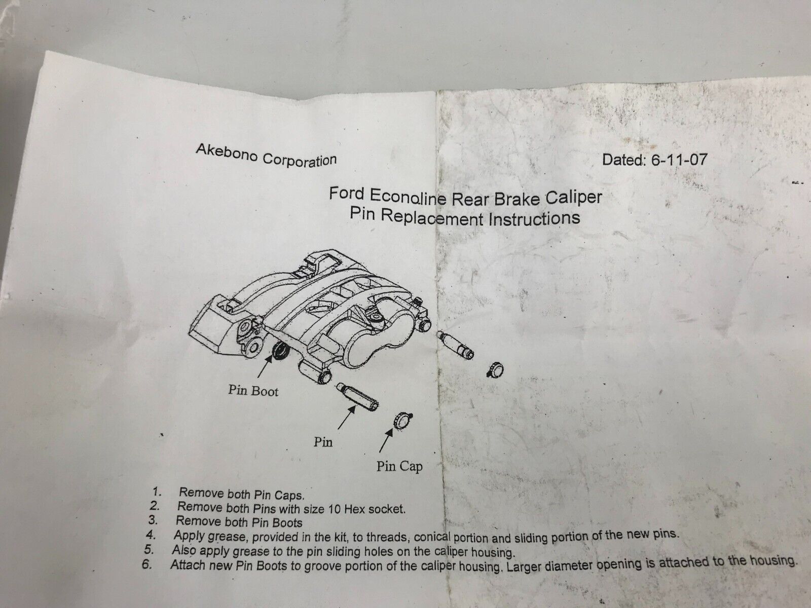 Motorcraft BKCOE-9 Disc Brake Caliper Repair Kit Rear for Ford E-450 Super Duty - HotCarParts