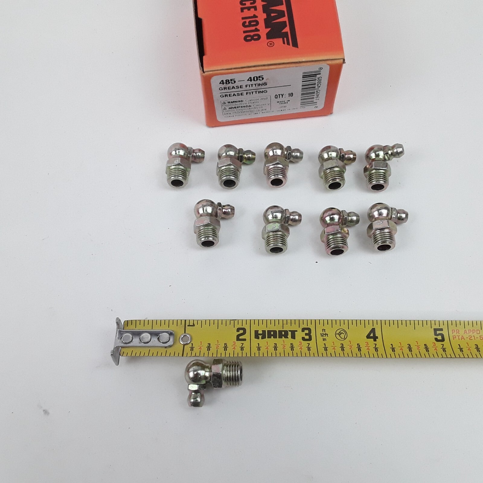 Car Truck Zerk Lubrication Grease Fitting-90 Degree 1/8 In. Pipe Pack of 10