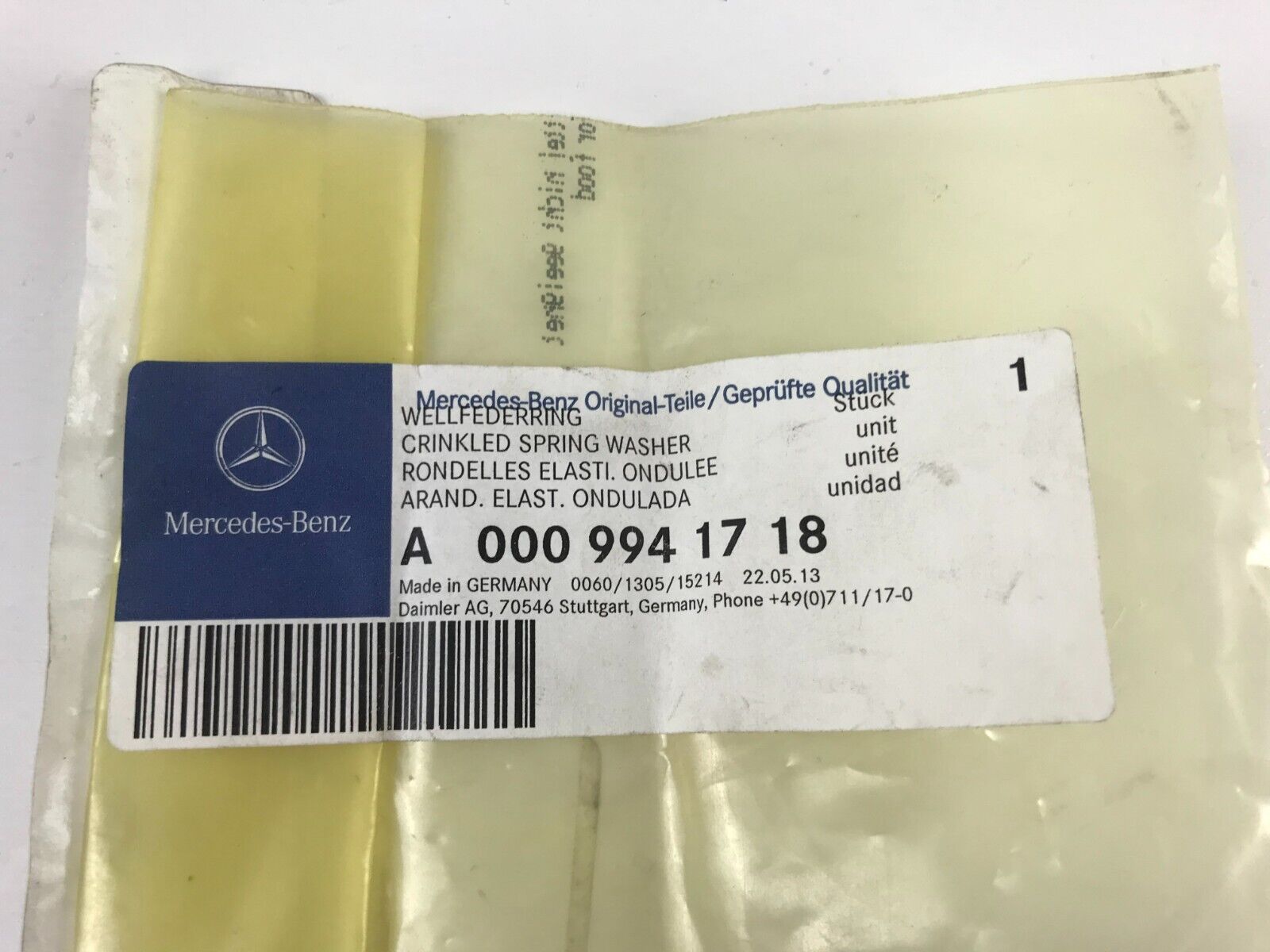 Mercedes- Benz Spring Washer Crinkle Seal A0009941718 SK279 DS297 B3 FAST SHIPP - HotCarParts