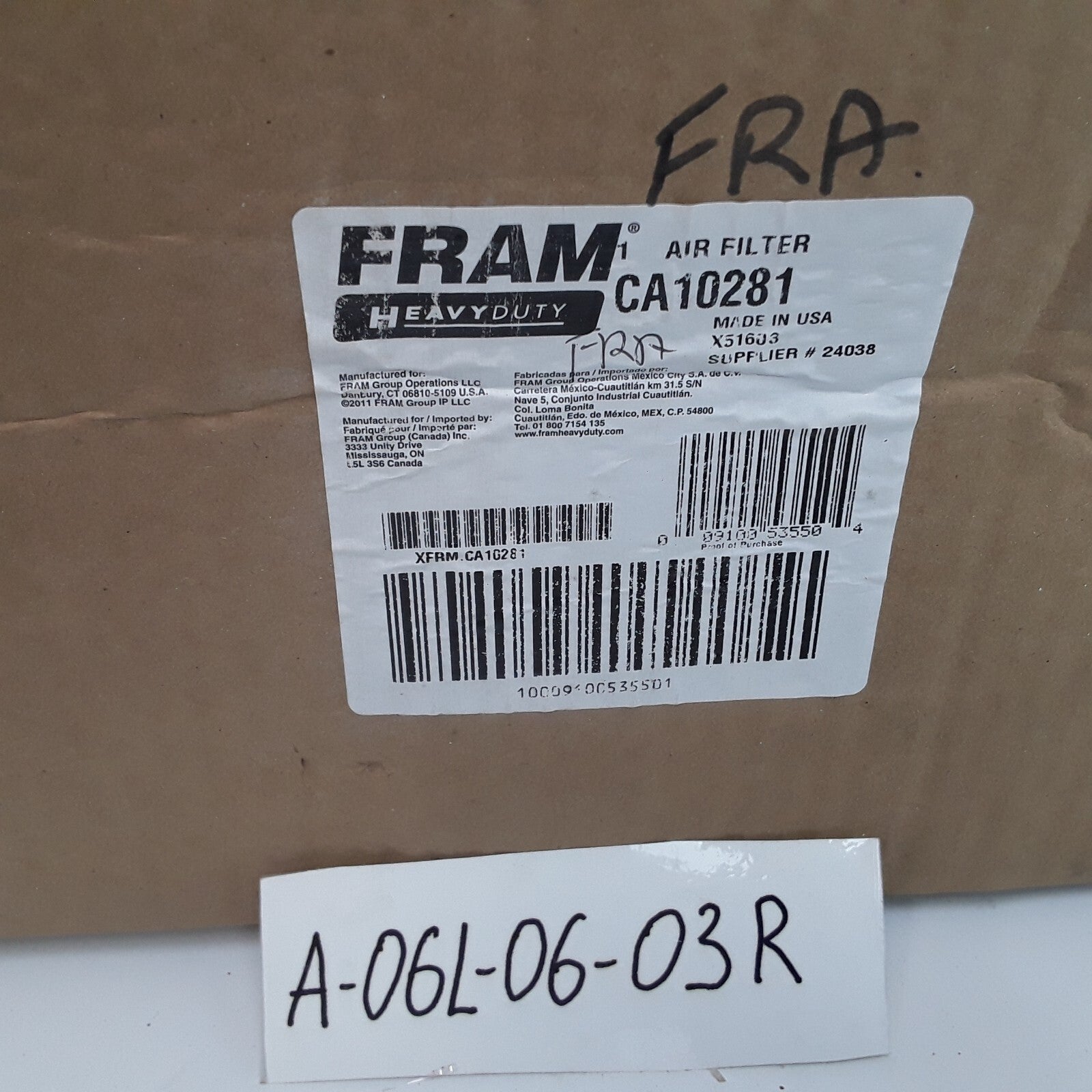 FRAM CA10281 Engine Air Filter Fits Freightliner B2 FS65 (2003 2004 2005-2016)