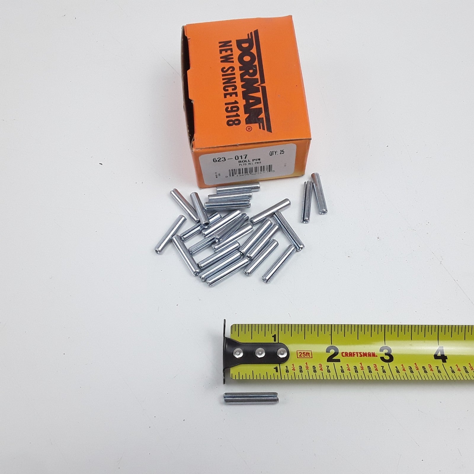 Dorman 623-017 Roll Pins Steel 3/16 in x 1 in Set of 25