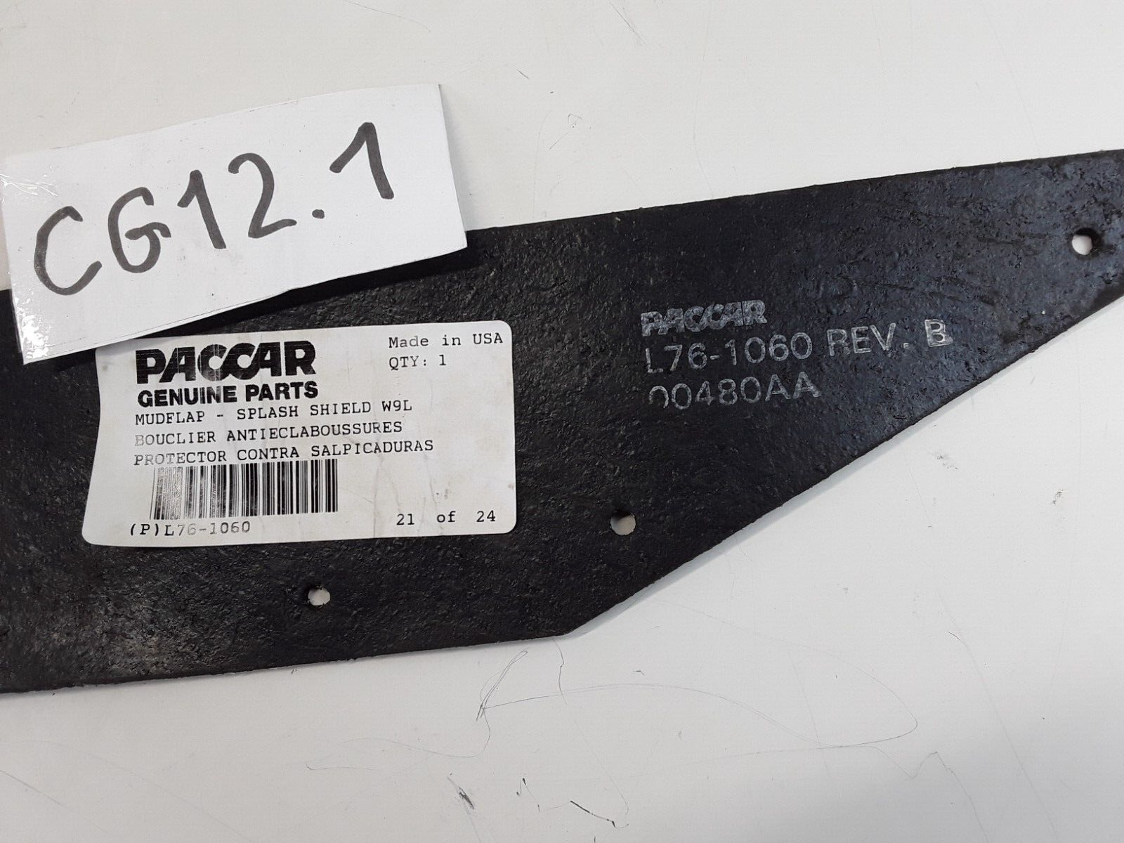 For Kenworth Mudflap Hood Splash Shield Paccar L76-1051 old p/n L76-1060 - HotCarParts