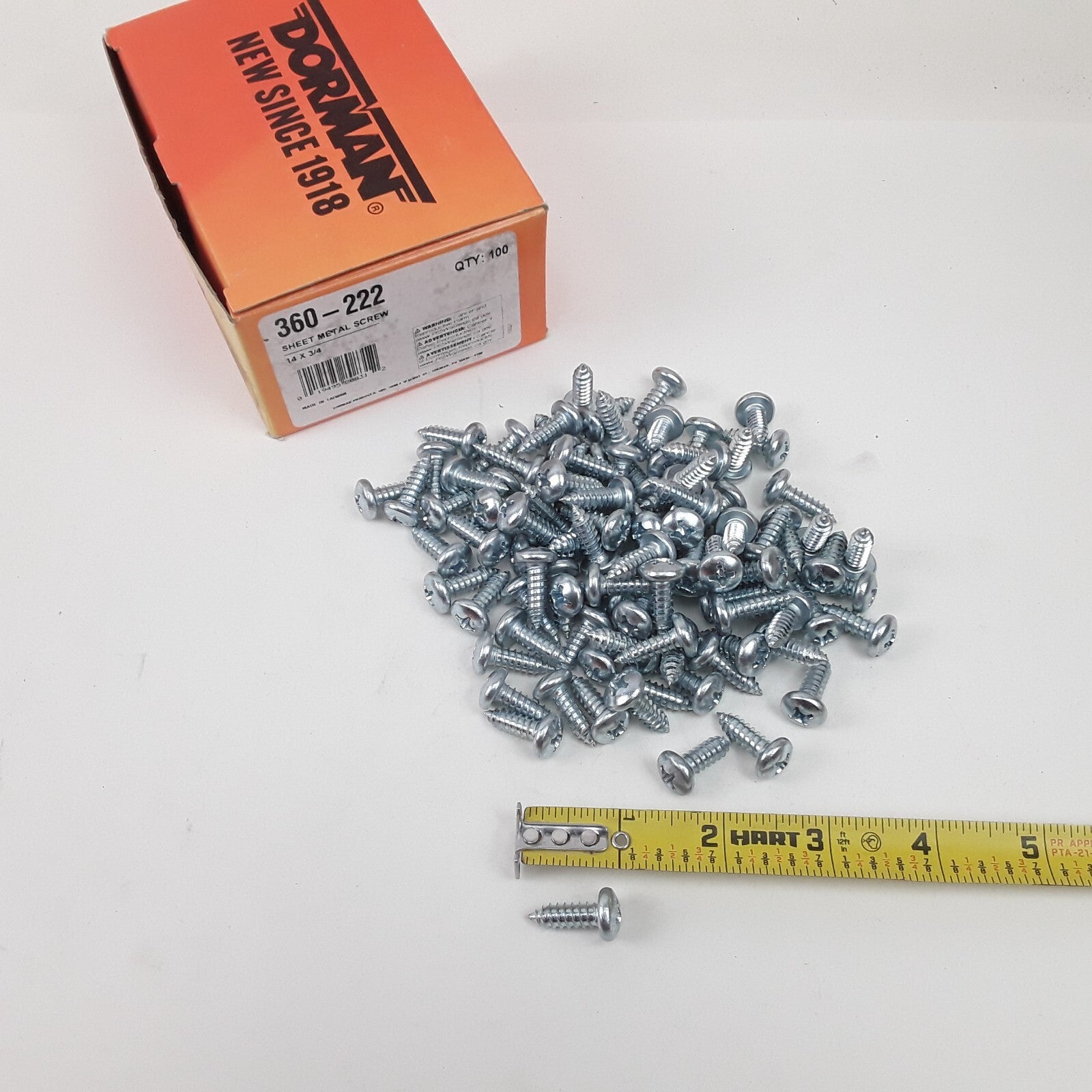 100 pcs Multi-Purpose Car Truck Sheet Metal Screw Head-No. 14 x 3/4 In