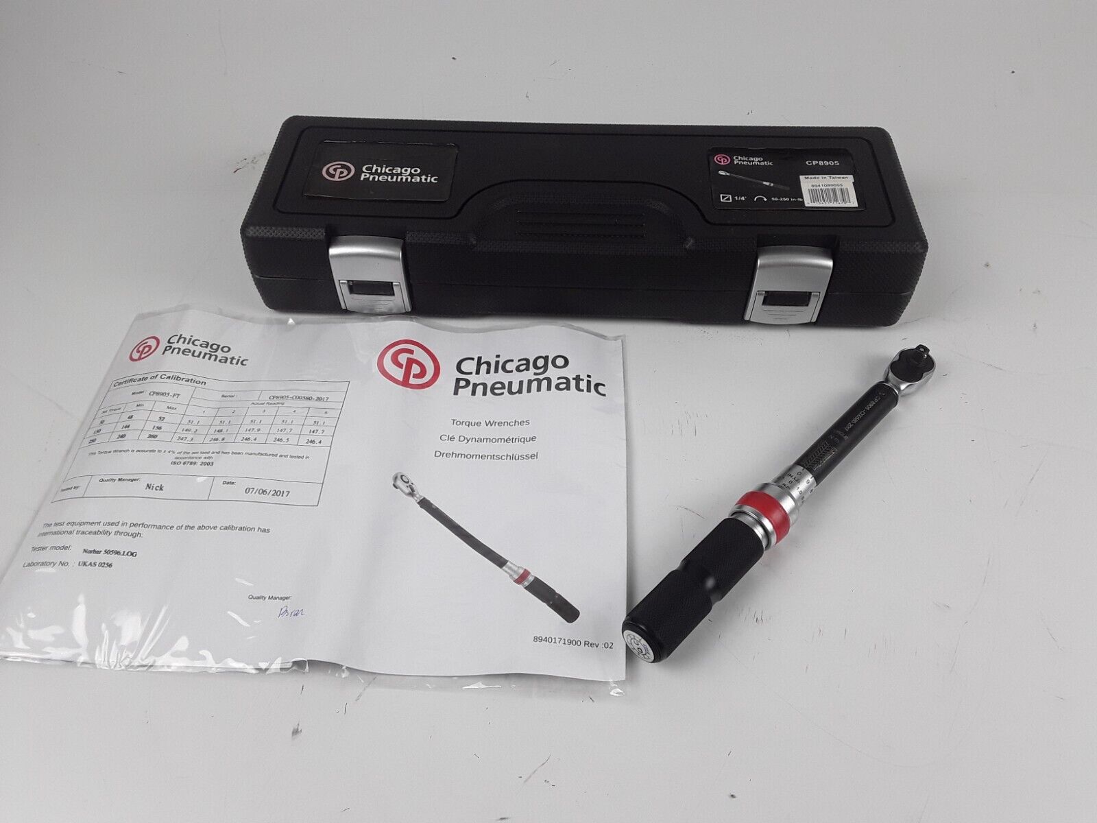 NEW GENUINE CHICAGO PNEUMATIC CP8905 1/4" TORQUE WRENCH - 50-250 IN-LBS - HotCarParts