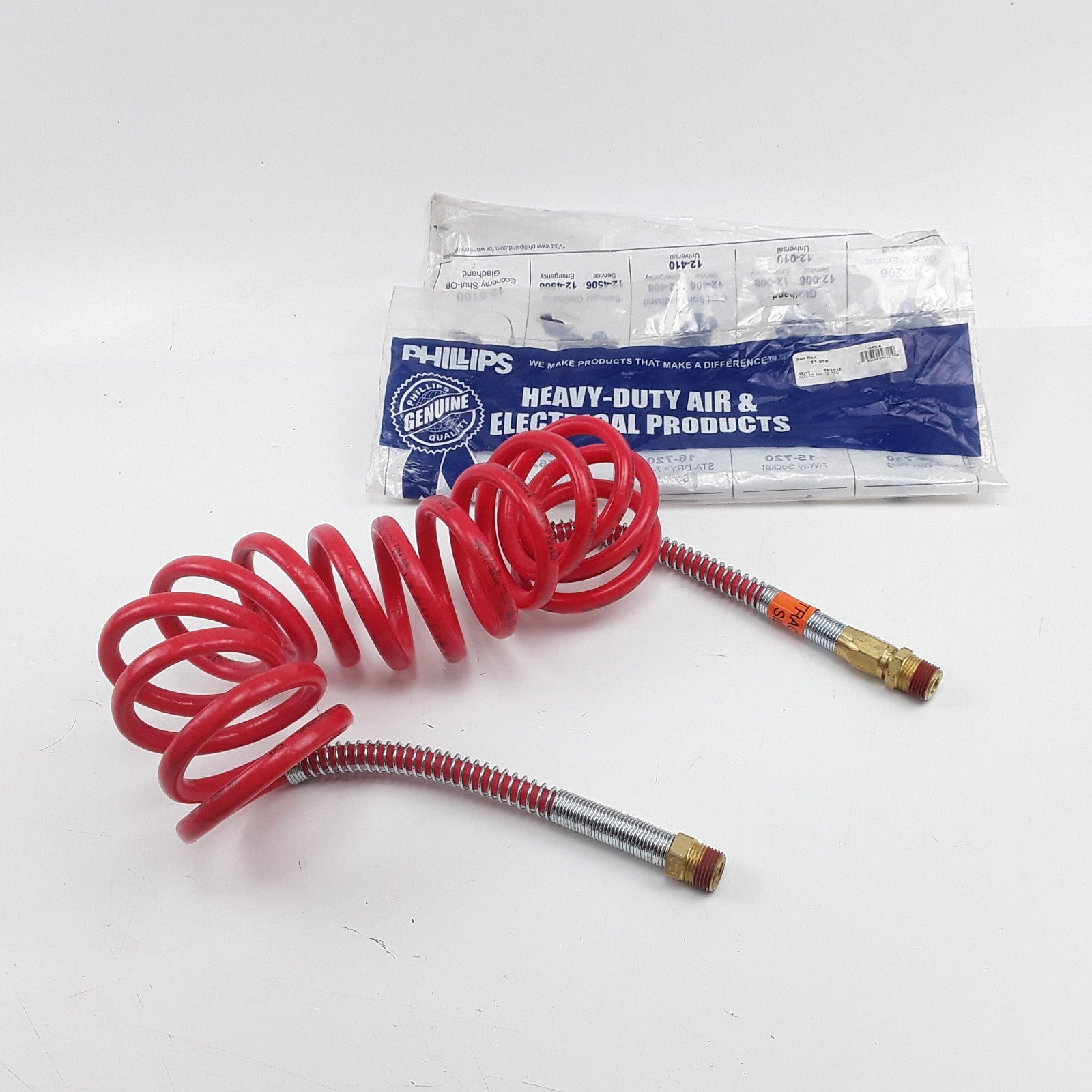 Phillips 11-310 Emergency Air Brake Hose Assembly 12 Foot Red Heavy Duty