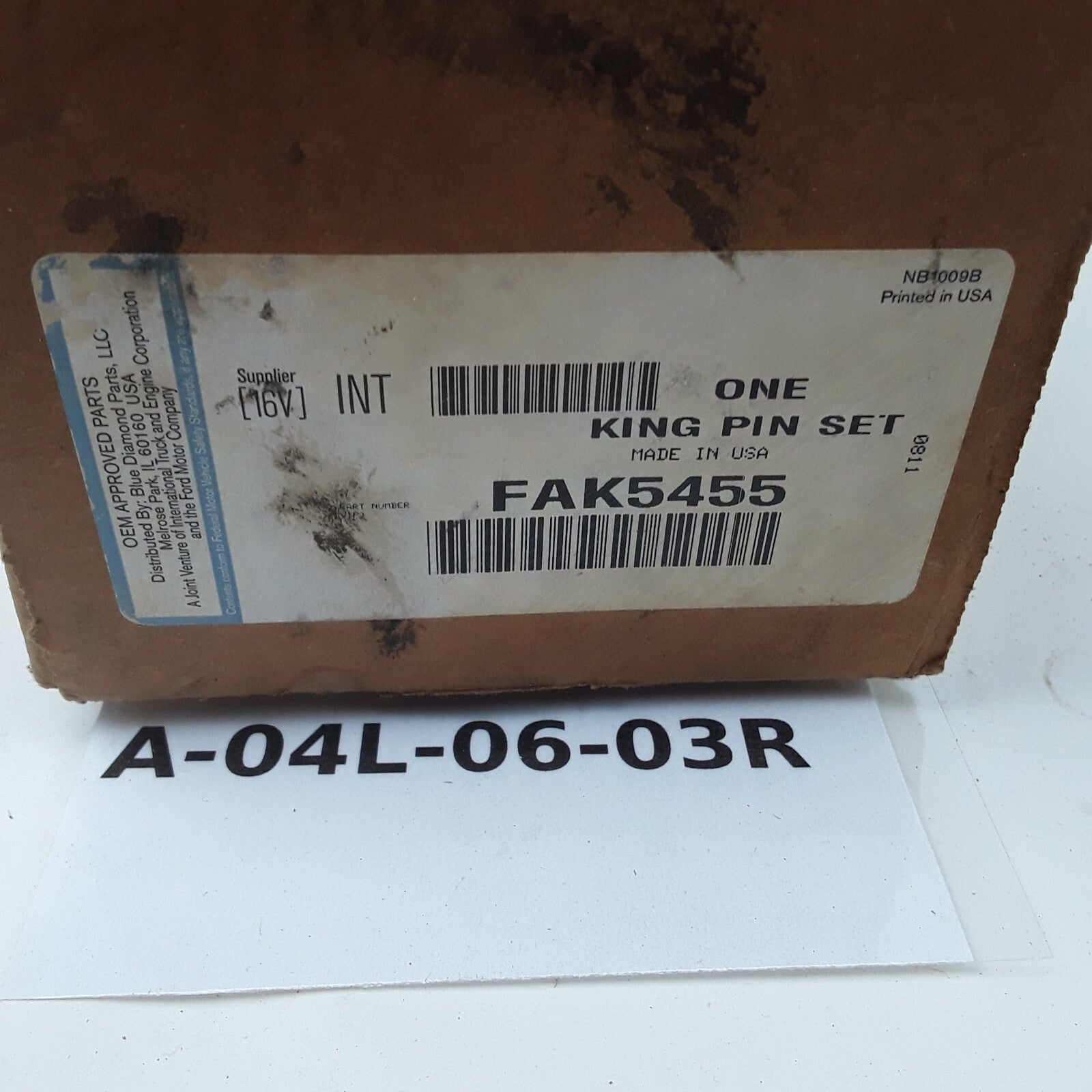 1 King Pin Set FAK5455 Fits International CE200 2006 11-TON 7-TON 2004 4200 2006