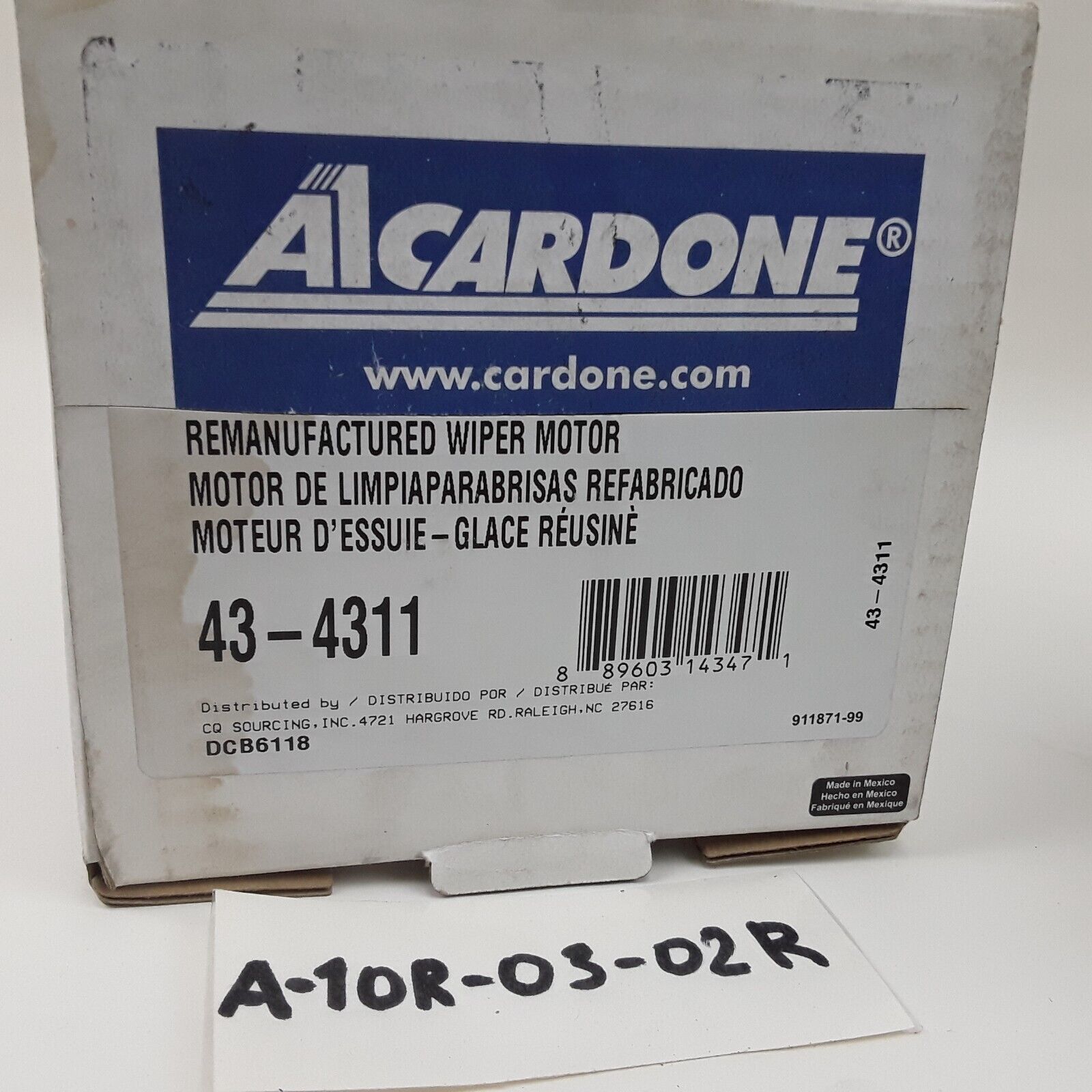 Cardone 43-4311 Windshield Wiper Motor Remanufactured For Nissan 1995-1996