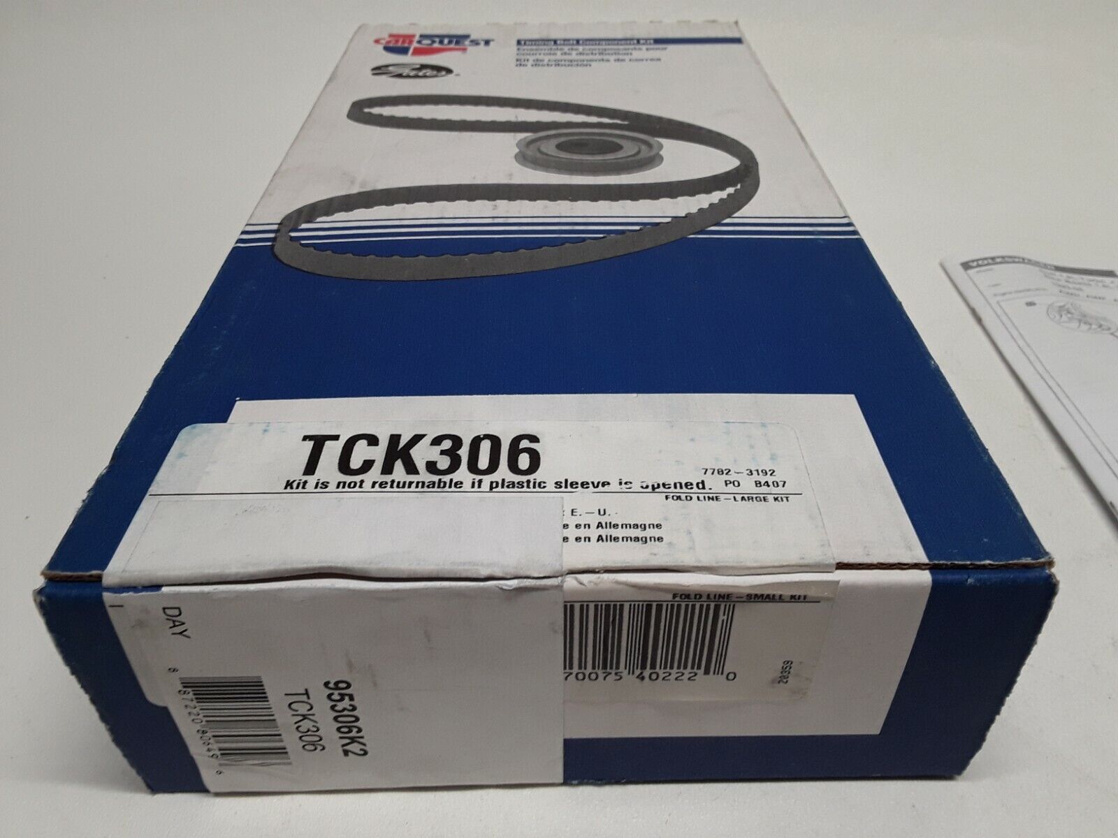 Engine Timing Belt Component Kit-GAS CARQUEST TCK306 Fits Beetle,Golf,Jetta, TT - HotCarParts