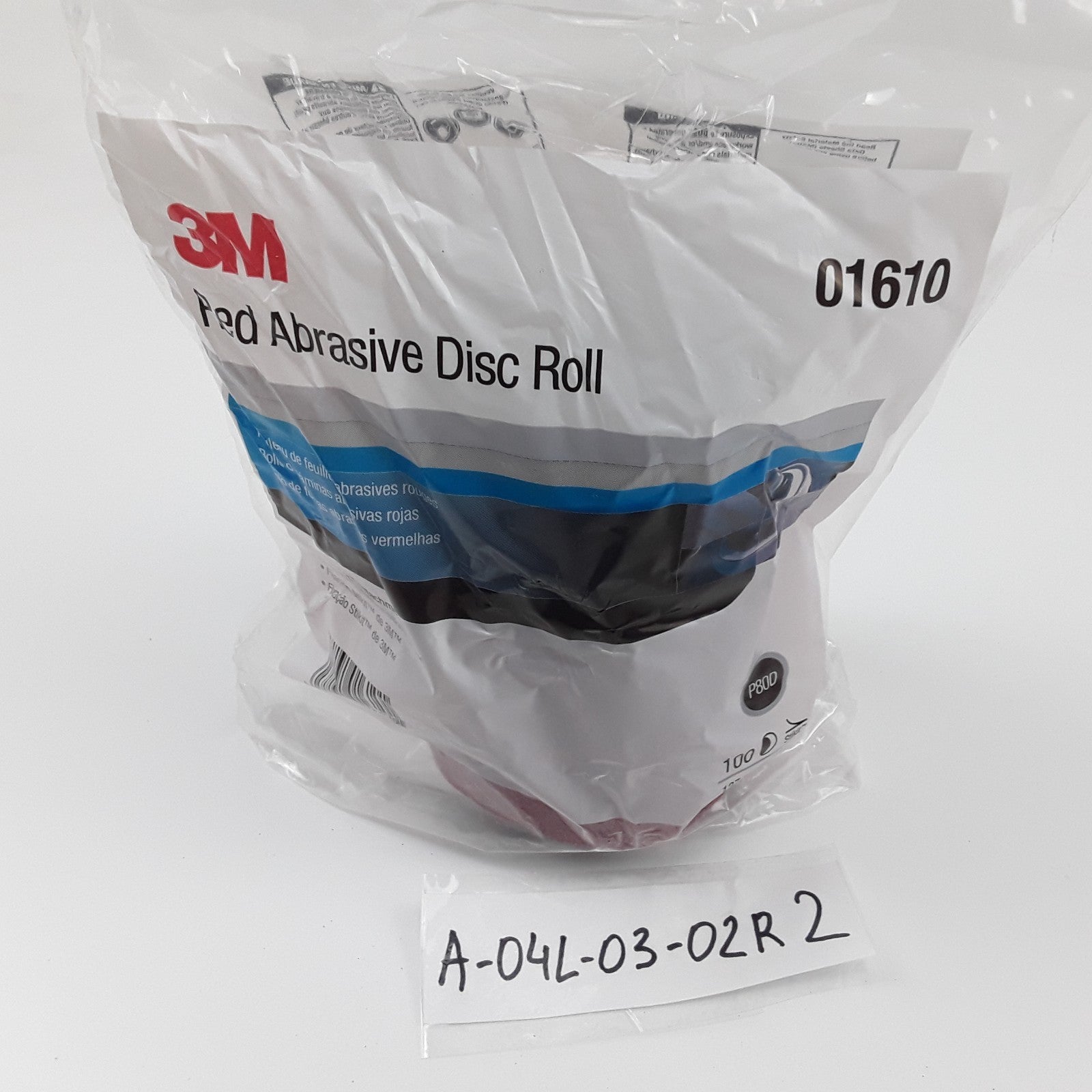 3M Red Abrasive Sanding Discs 80 Grit Disc 01610 5 In, P80, 100 Discs Per Roll