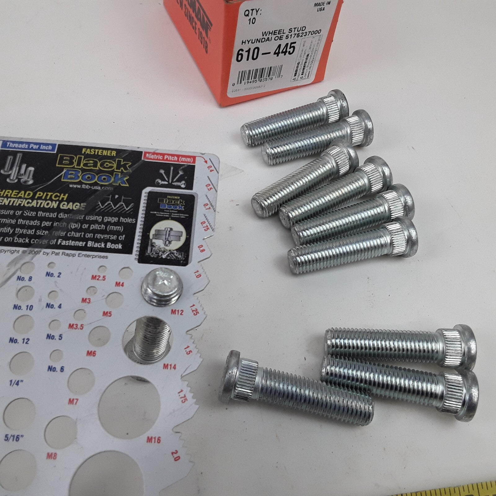 Set 10 M12-1.50 Serrated Wheel Lug Stud For Hyundai Santa Fe 01-04 Tiburon 03-06