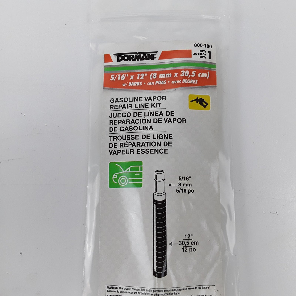 Dorman 800-180 Gasoline Vapor Repair Line Kit 5/16" x 12"