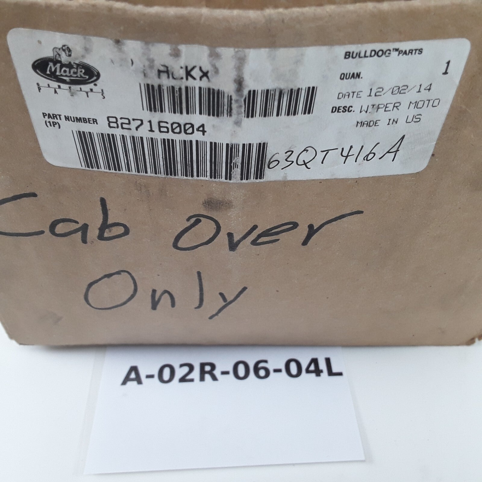 Mack 82716004 63QT416A 12 VDC Right /Left Side Windshield Wiper Motor E-008-201