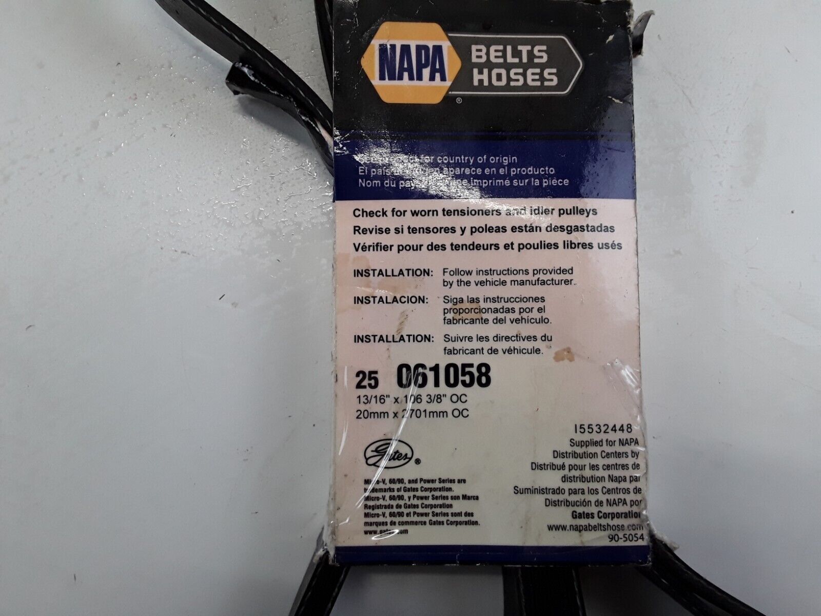 Serpentine Belt Napa K061058 Fits Ford F-250 Super Duty 2011 2012 2013 2014 2015 - HotCarParts