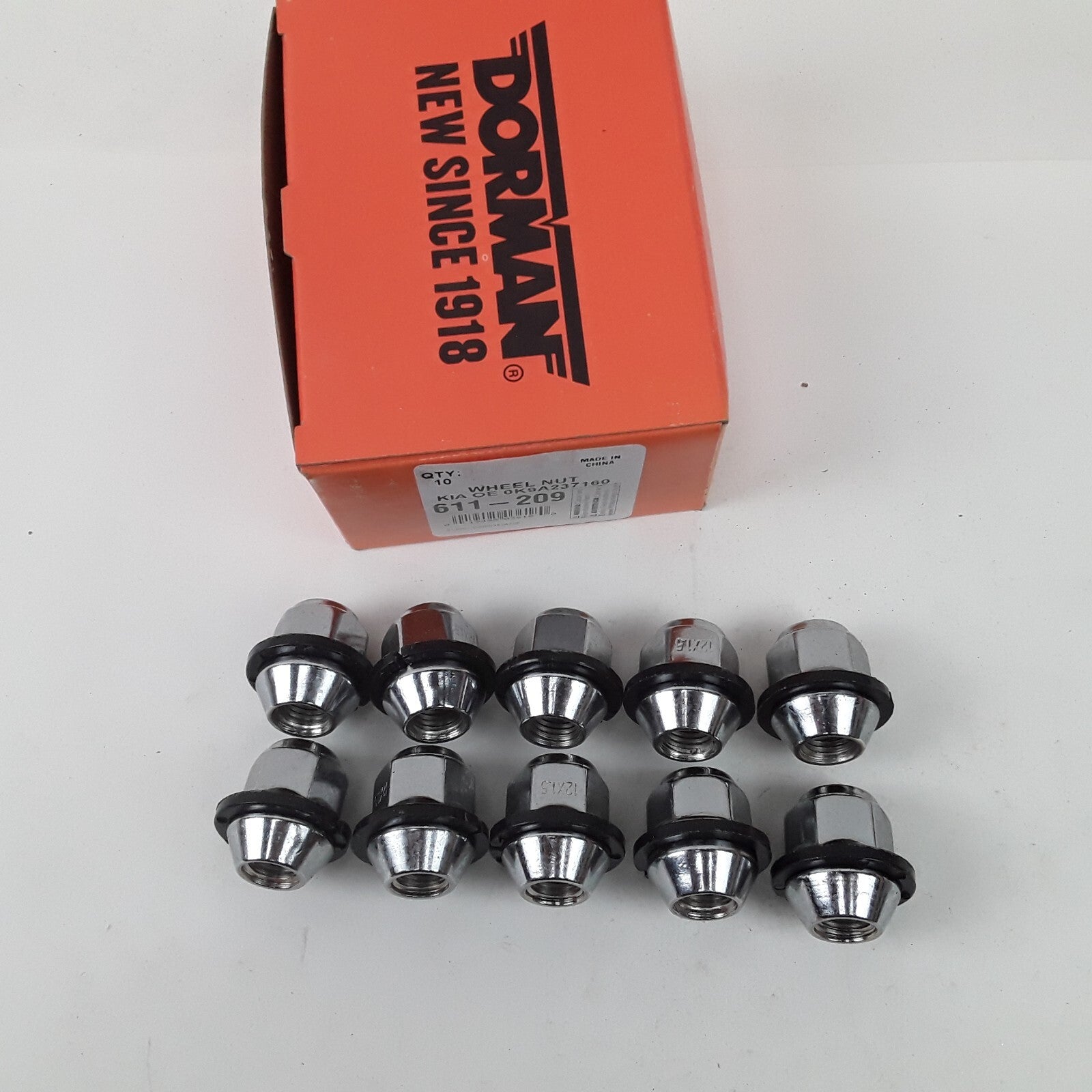 Set 10 Wheel Nut M12-1.50 Acorn - 21mm Hex, 30.25mm Fits Kia Magentis Optima Rio