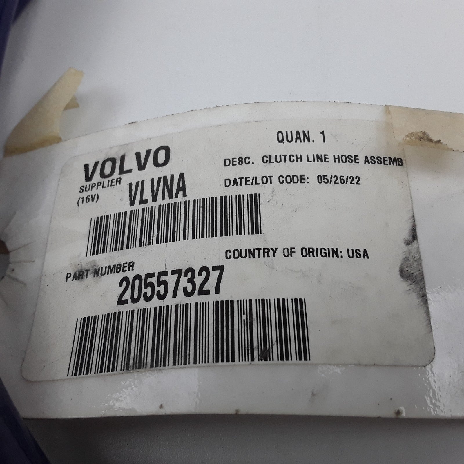 Genuine Volvo Hydraulic Clutch Slave Cylinder Hose 20557327 For VNL VNM Series