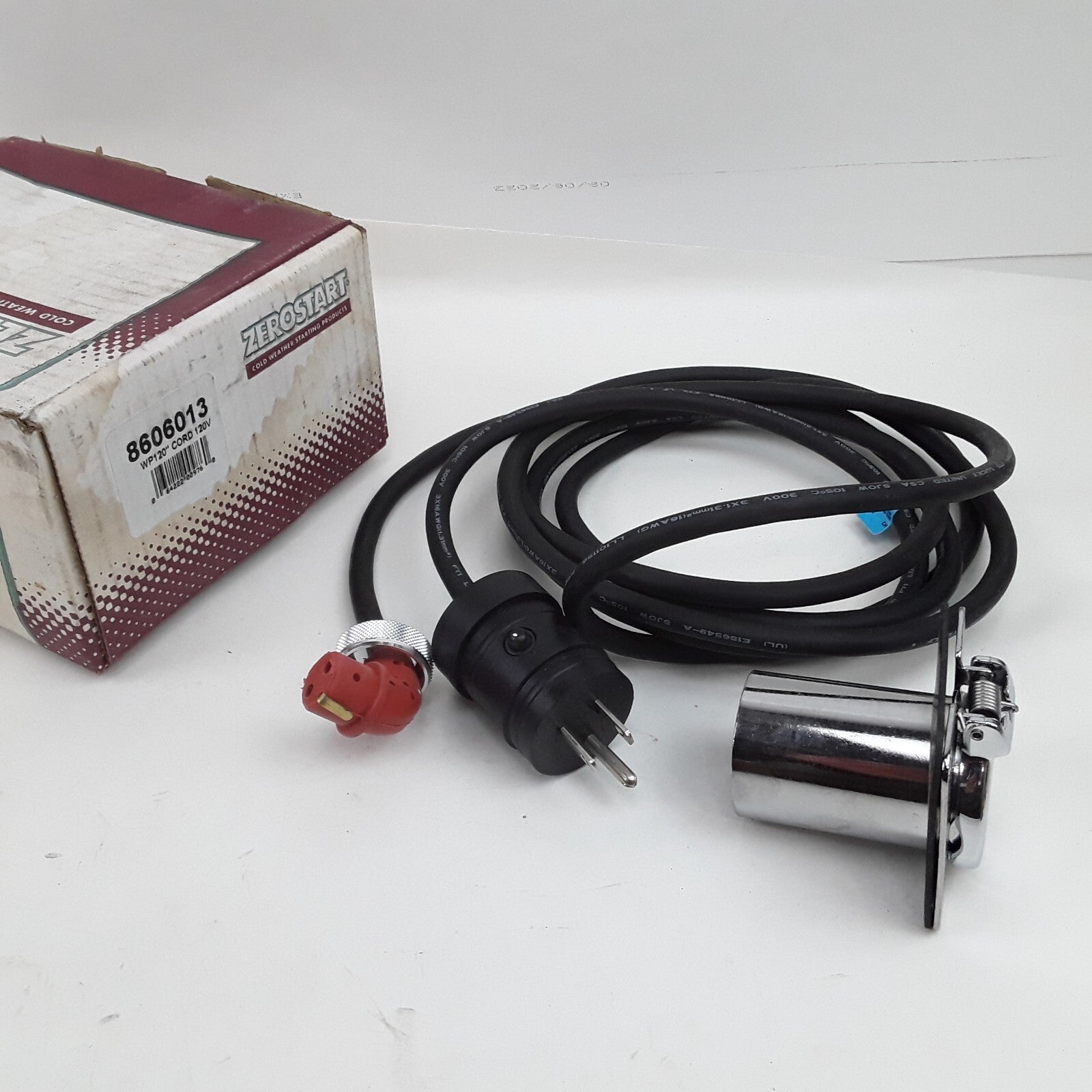 ZeroStart 8606013 10' Weatherproof Silicone Power Cord and Receptacle 120V