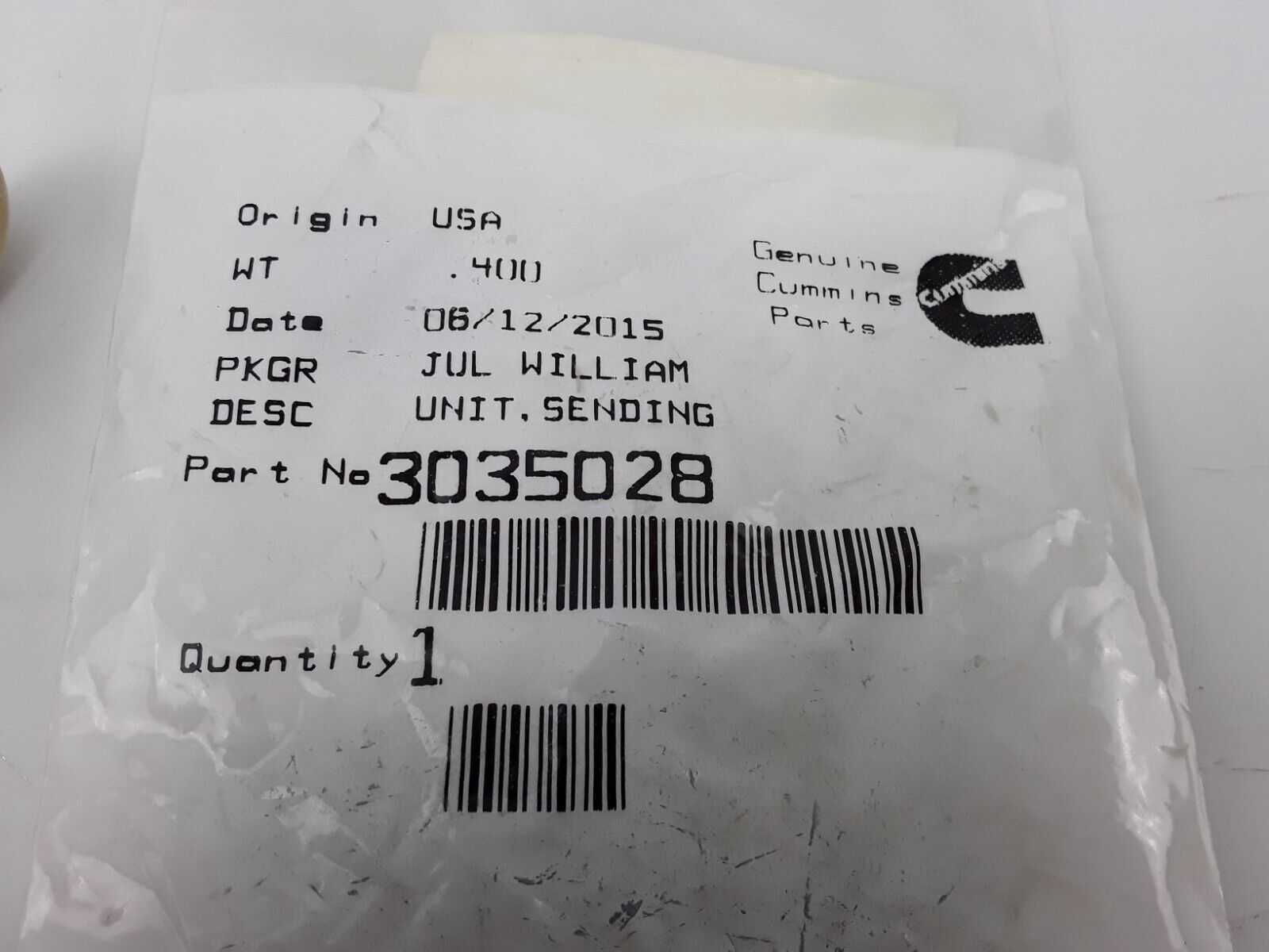 Genuine Cummins Sending Unit 3035028 Fast Free Shipping - HotCarParts