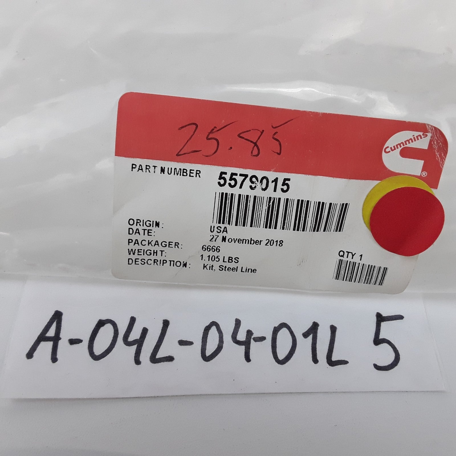 OEM Cummins 5579015 Fuel Tube Kit Assembly For EPA17 15 Liter ISX QSX Engines