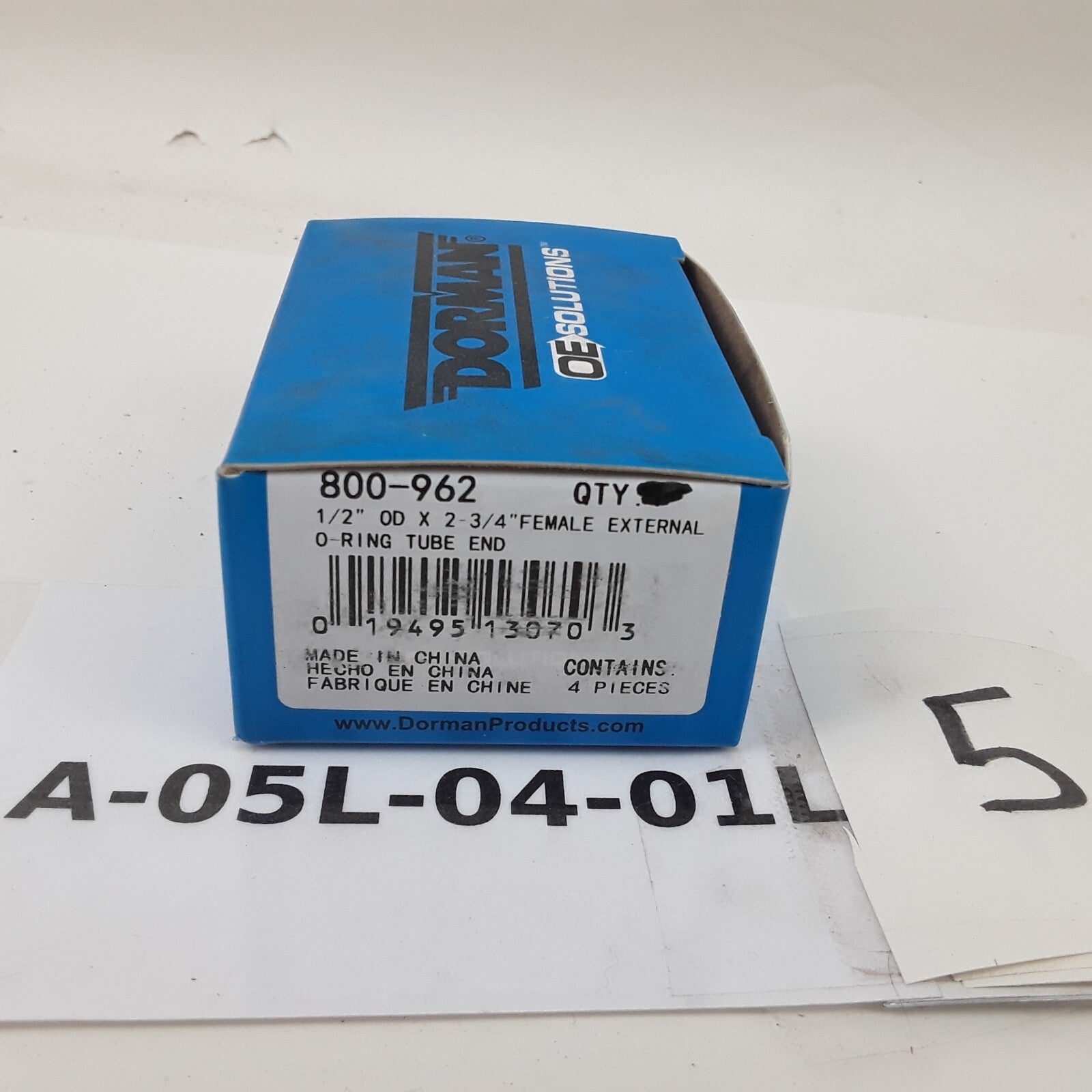 4 Car Truck Female External O-Ring Tube End With O-Ring. 1/2 In. OD x 2-3/4 In
