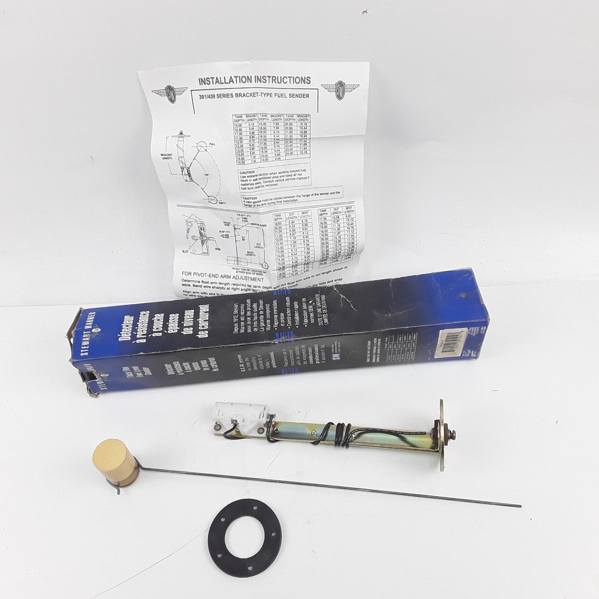 Stewart Warner 15-1/2"-24" Tank Depth Float Arm Fuel Level Sender 240 ohms